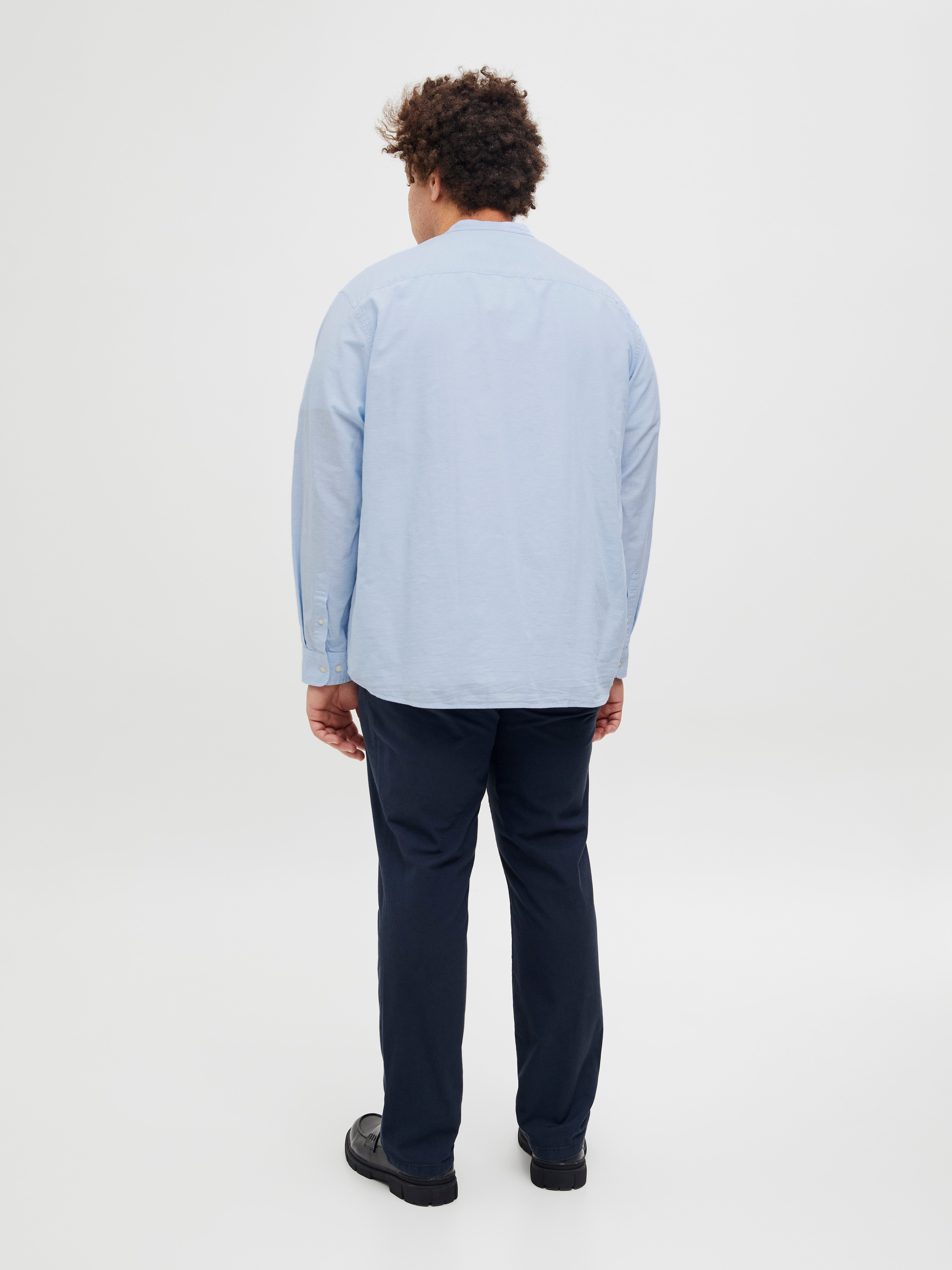 Jack & Jones PlusSize Overhemd met lange mouwen JJEBREEZE LINEN BLE BAND SHIRT LS SN PLS