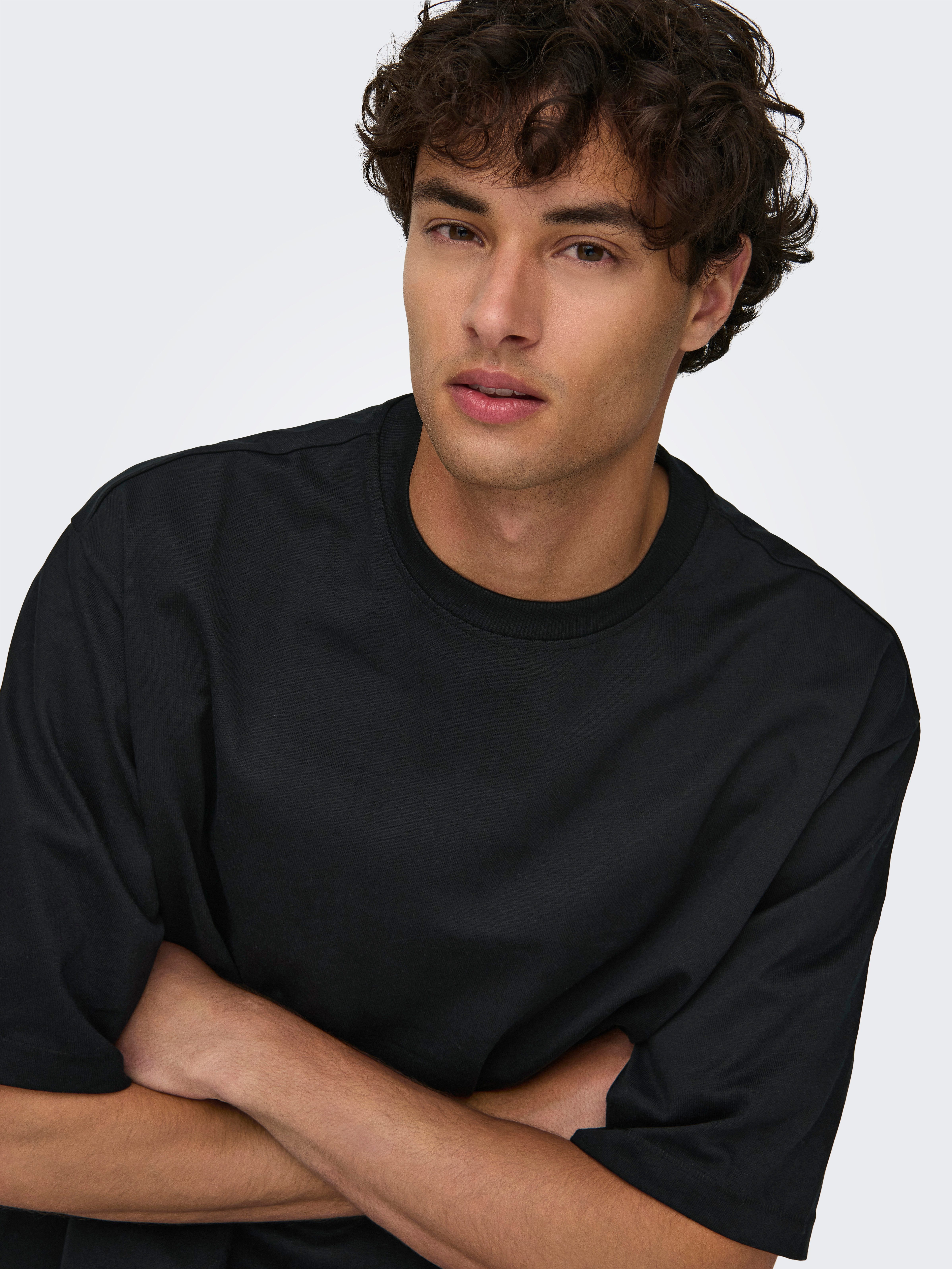 ONLY & SONS Shirt met ronde hals ONSMILLENIUM OVZ SS TEE NOOS