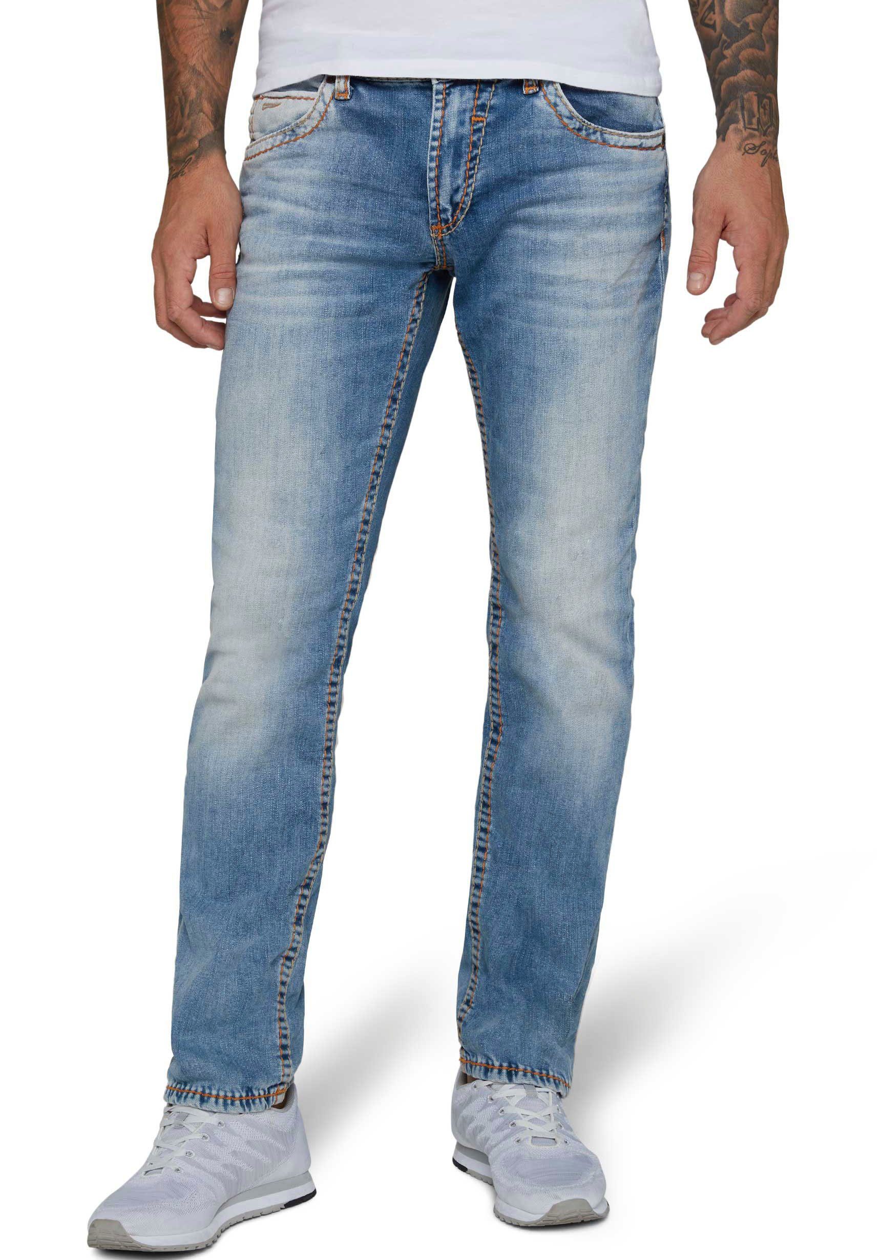 CAMP DAVID Straight jeans NI:CO:R611 met opvallende stiknaden