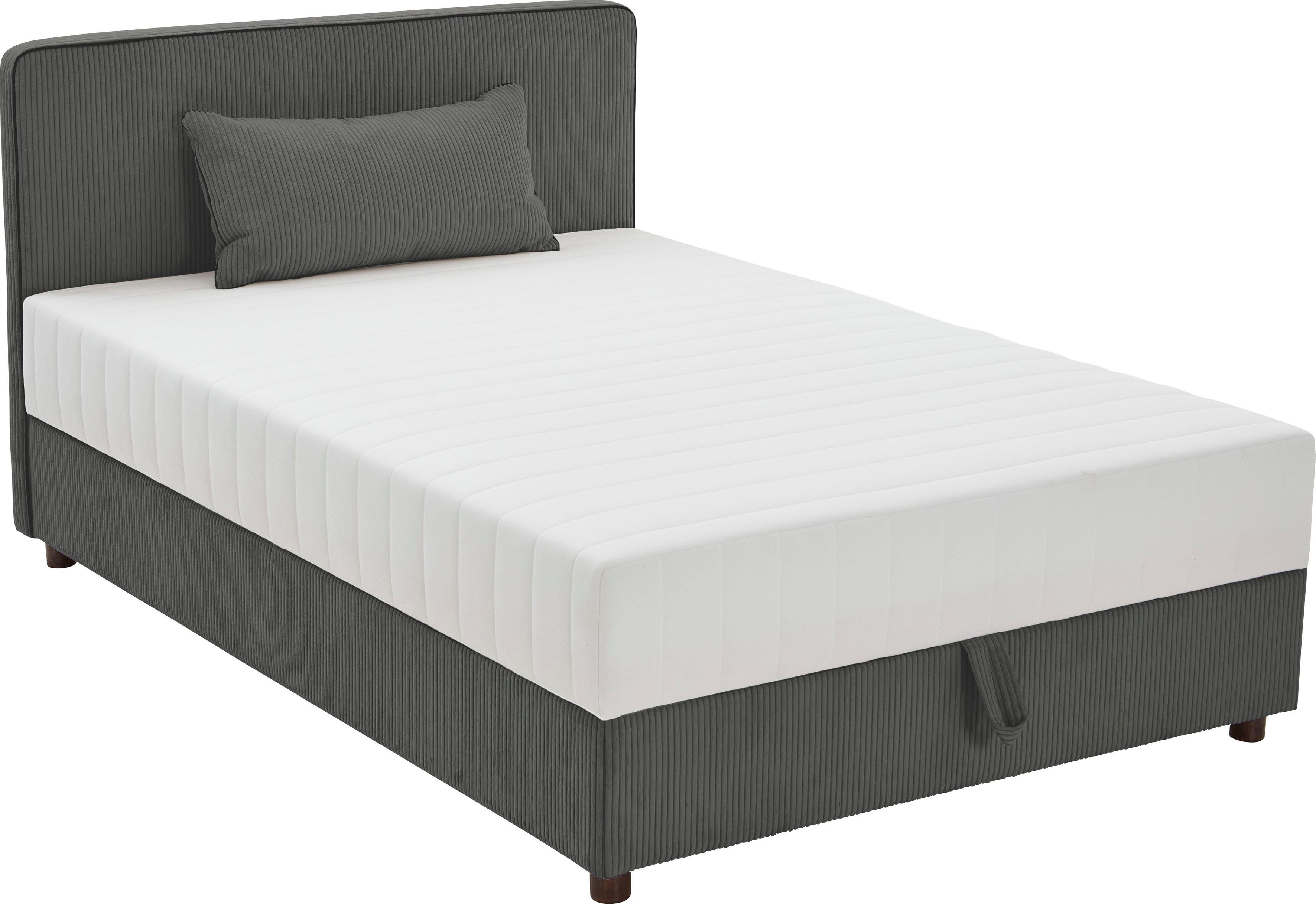 ATLANTIC home collection Bed Corinna Boxspring bed incl. opbergruimte, ribfluweel, verkrijgbaar in verschillende breedtes