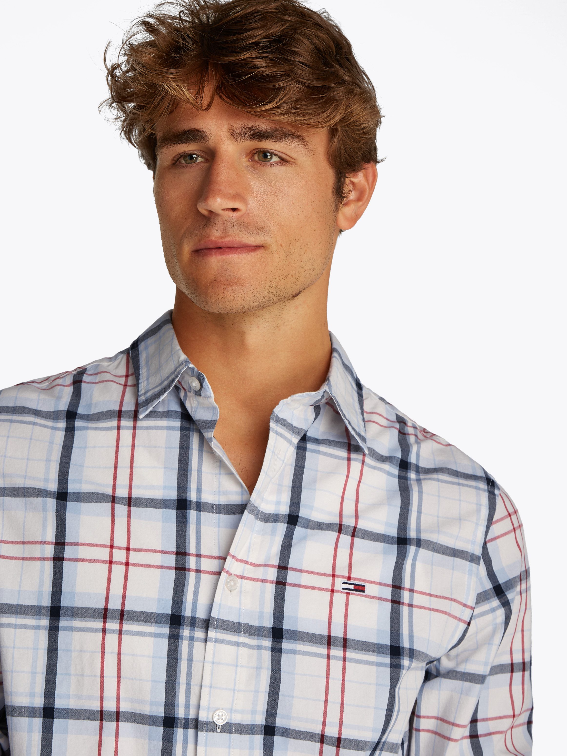 TOMMY JEANS Overhemd met lange mouwen TJM REG POPLIN CHECK LS SHIRT