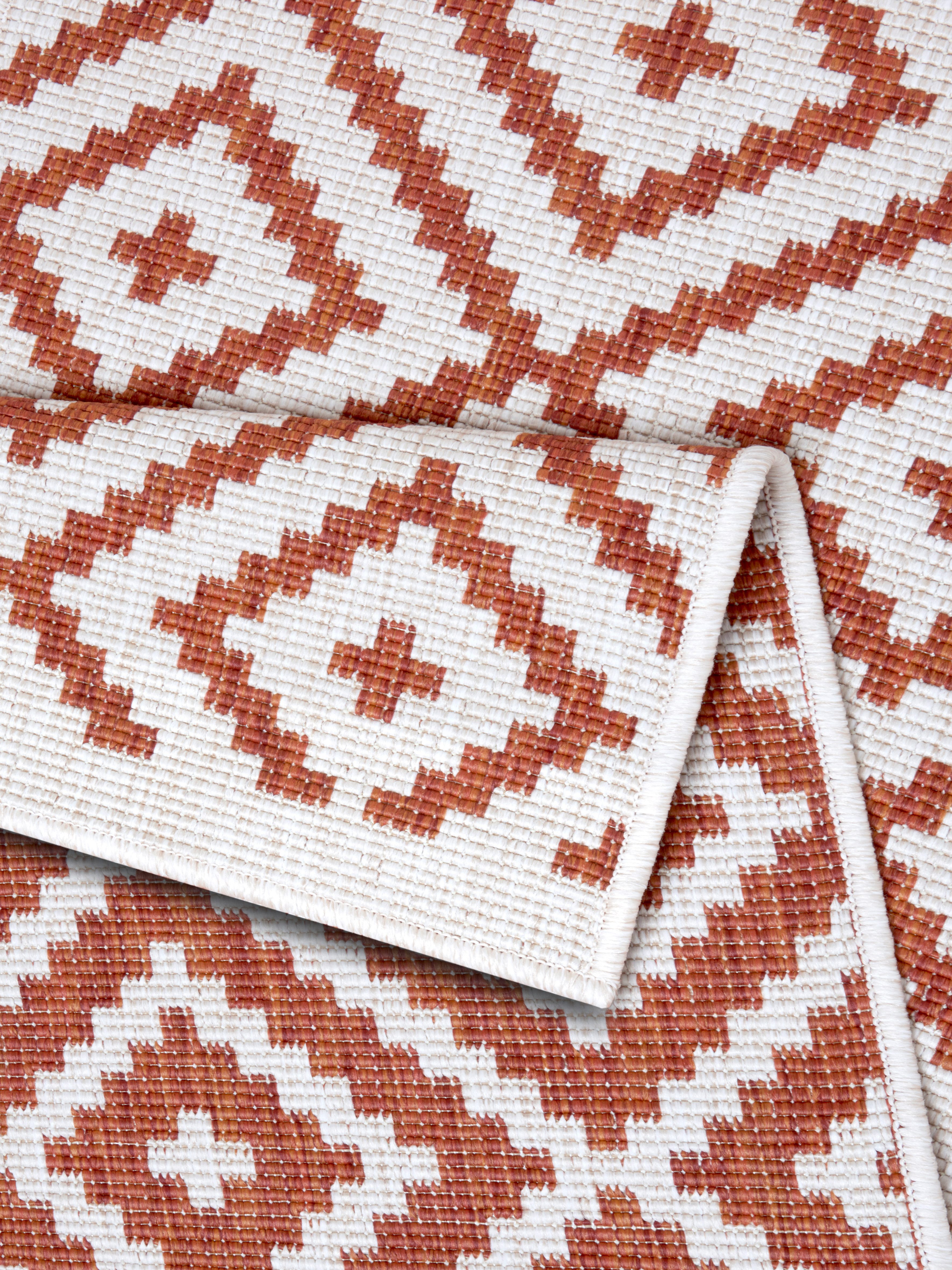 my home Loper Ronda tweezijdig te gebruiken kleed Sisal-look, platweefsel, in- en outdoor, geometrisch boho design