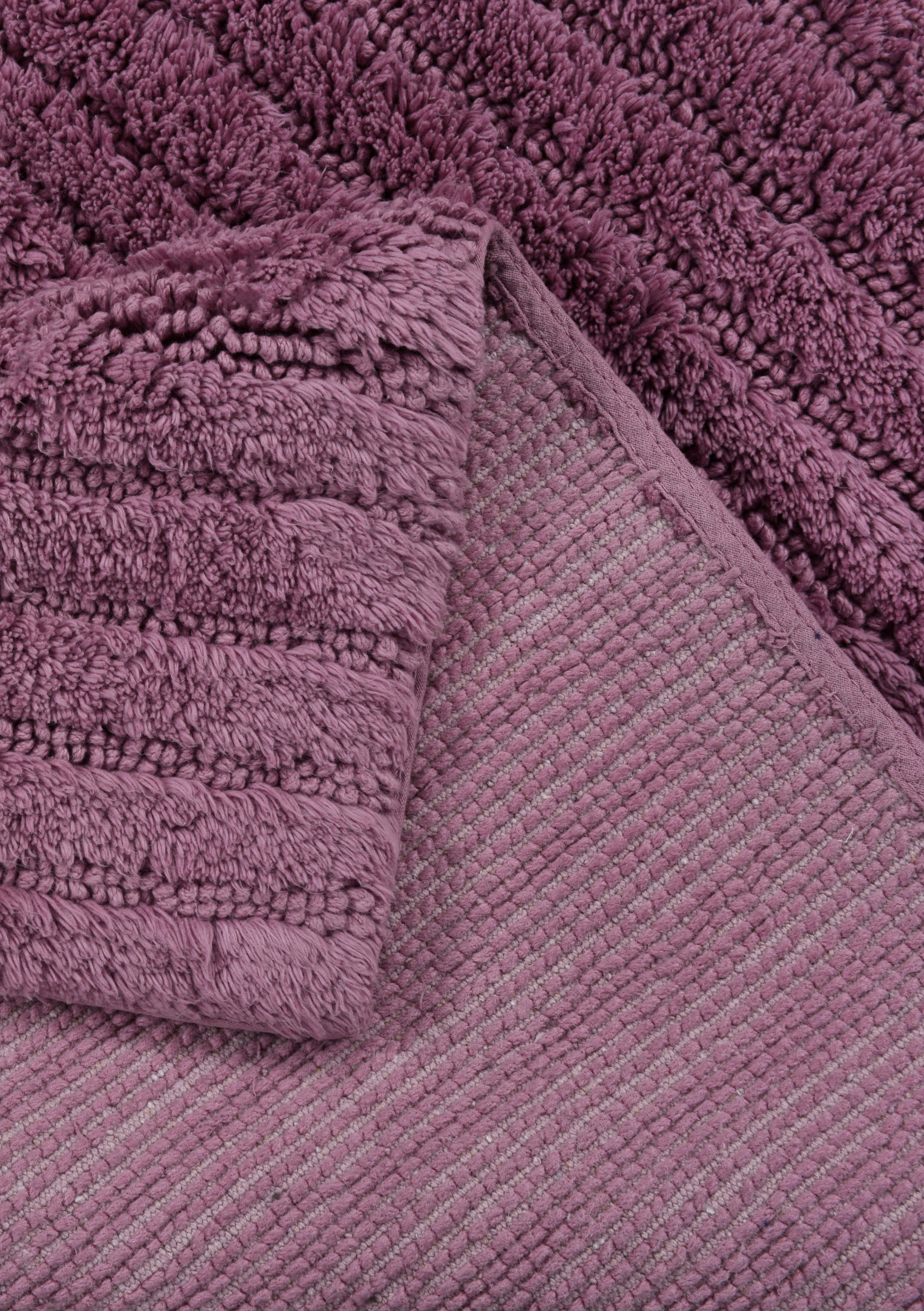 TOM TAILOR HOME Badmat Cotton Stripes Unikleurig, gestreept, puur katoen, reliëfeffect (1 stuk)