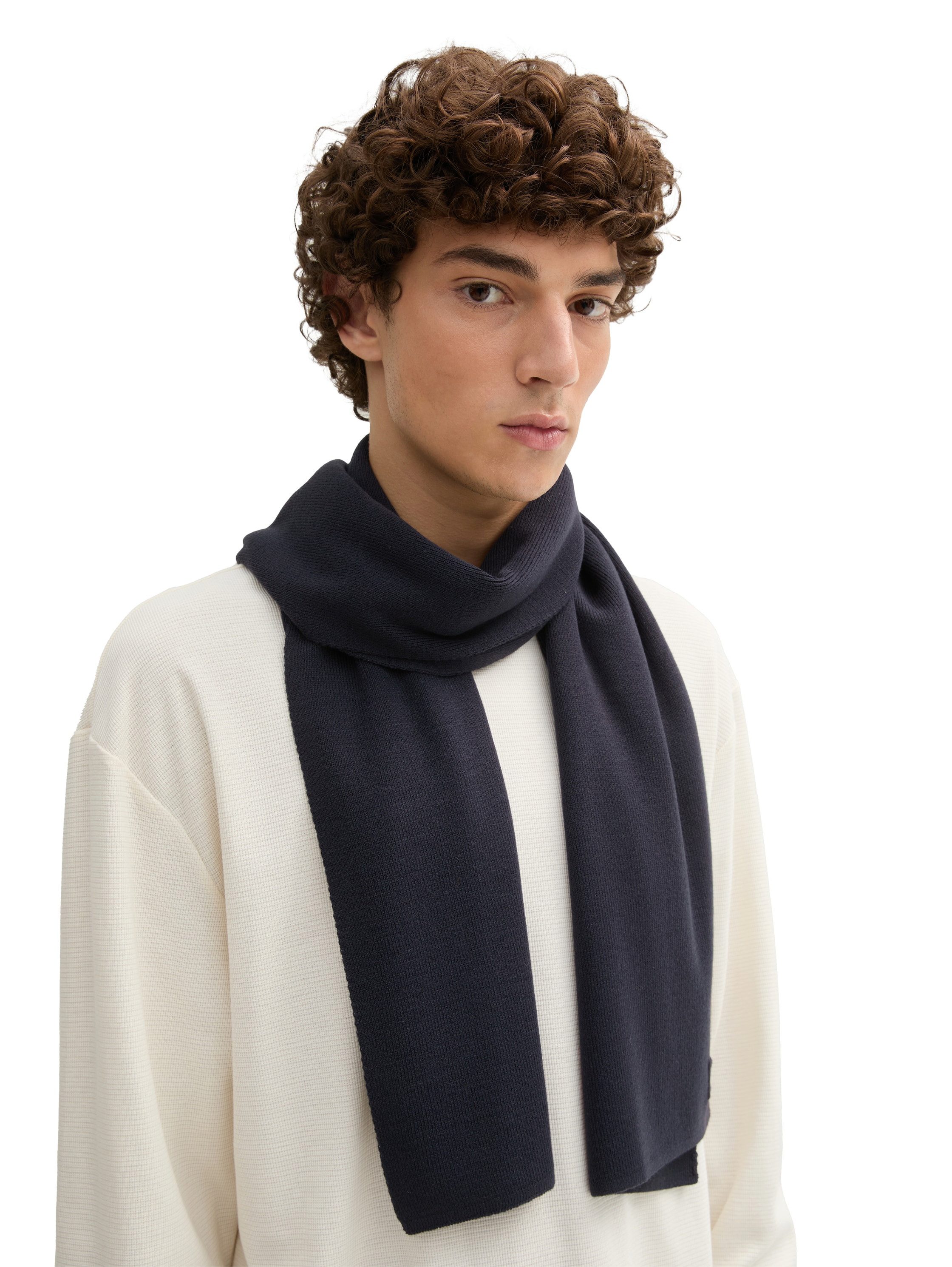 Tom Tailor Denim Modieuze sjaal met logoborduursel