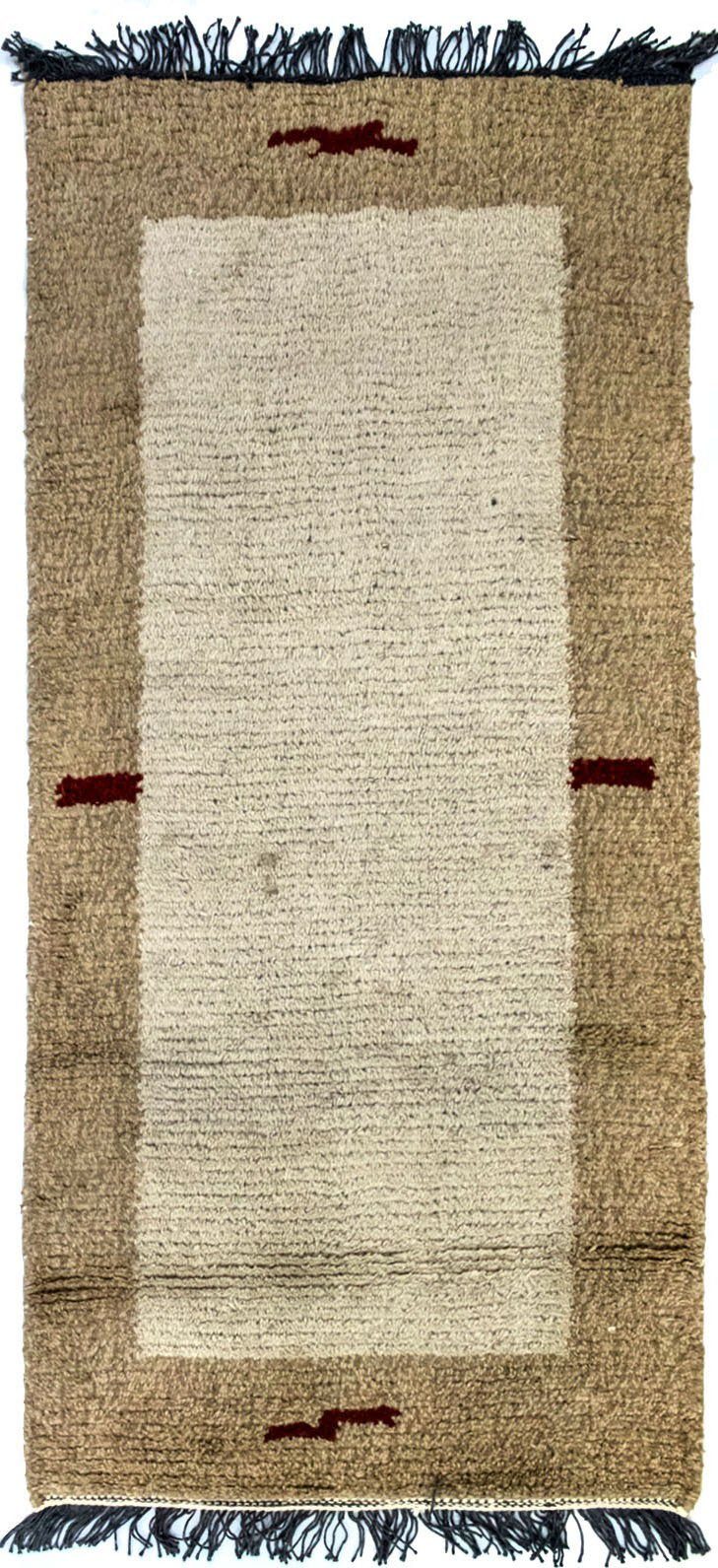 morgenland Wollen kleed Nepal vloerkleed met de hand geknoopt beige handgeknoopt
