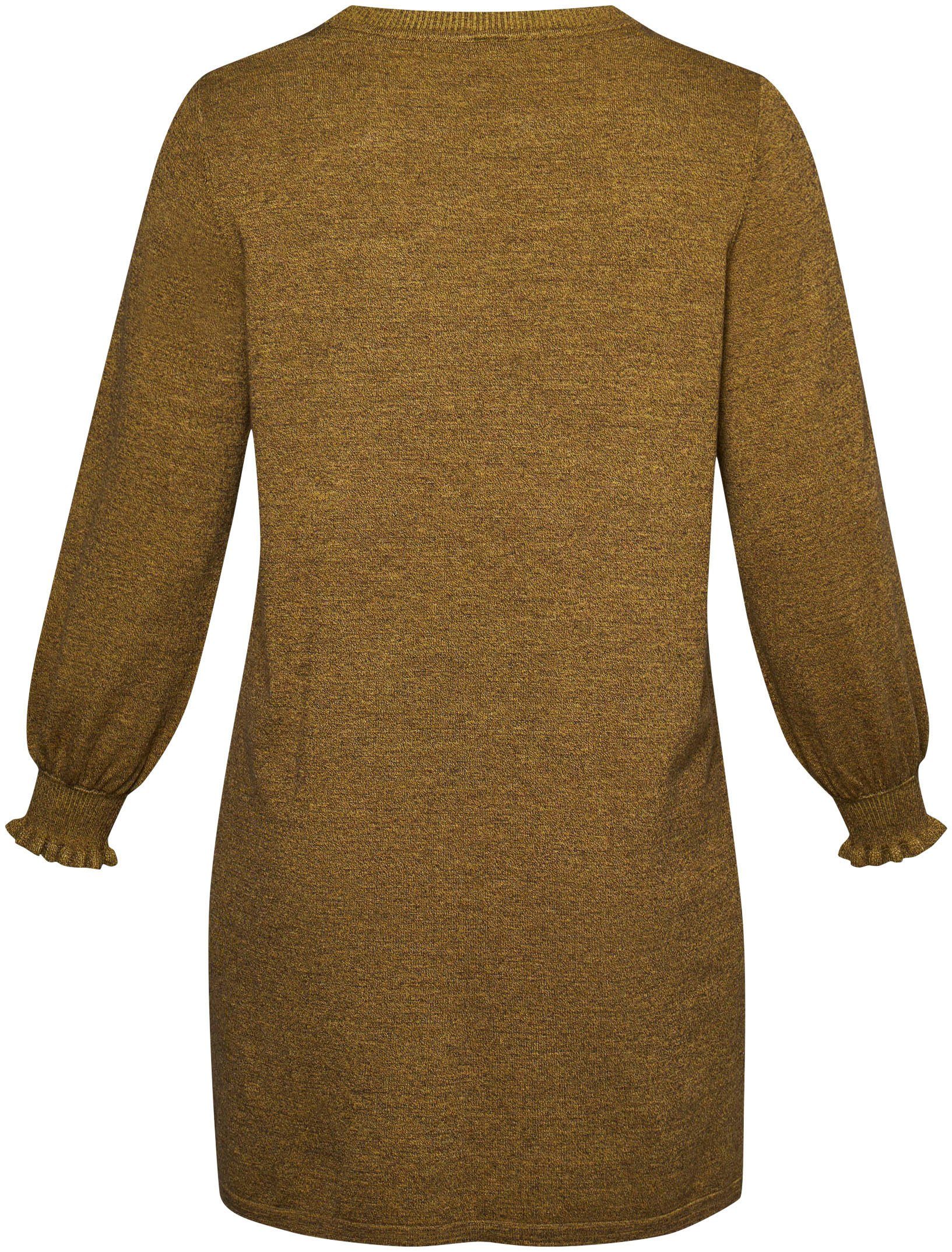 ADIA Sweatjurk AD Knit Dress met ruches aan de mouwen