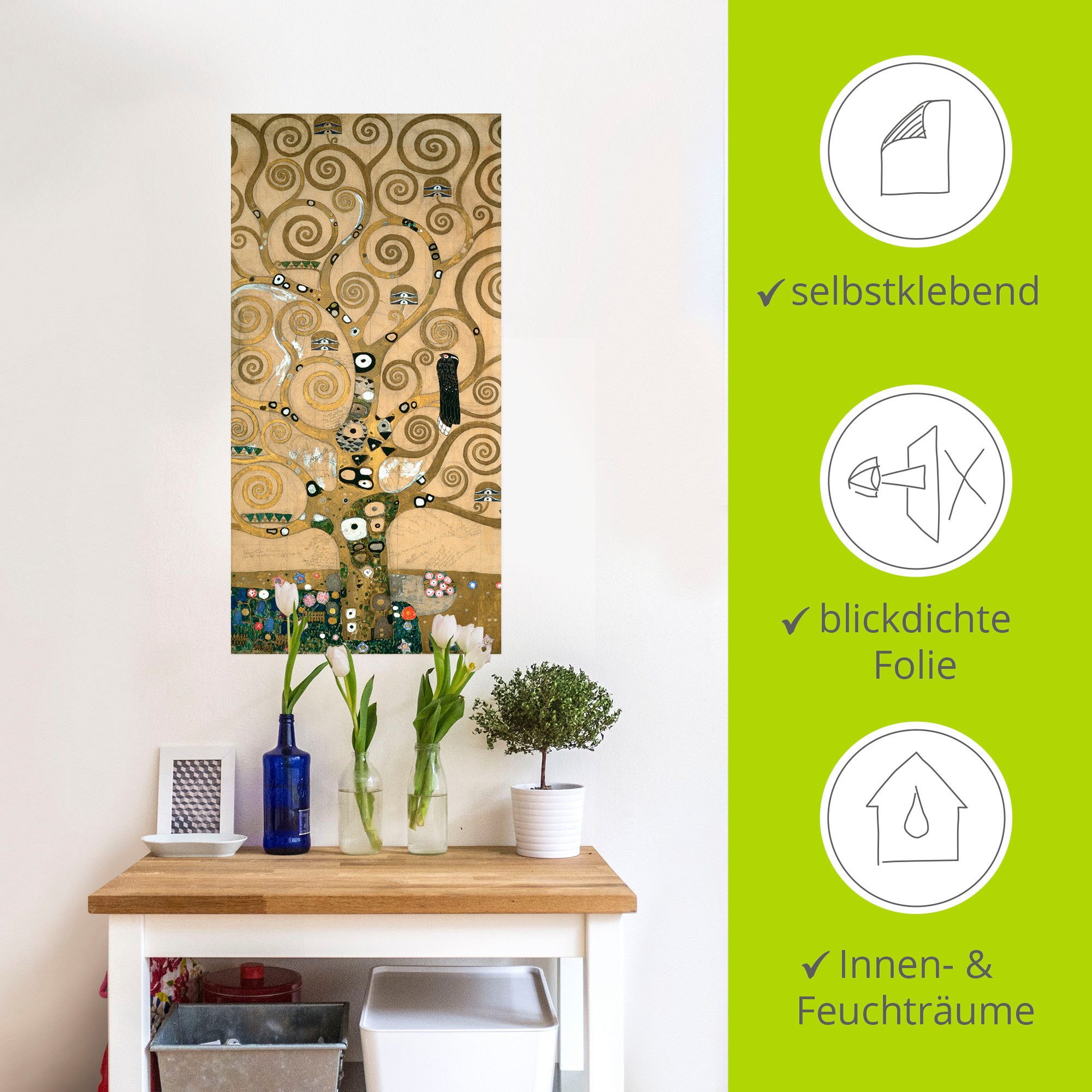 Artland Artprint Levensboom. Detail, werksjabloon als artprint op linnen, poster, muursticker in verschillende maten