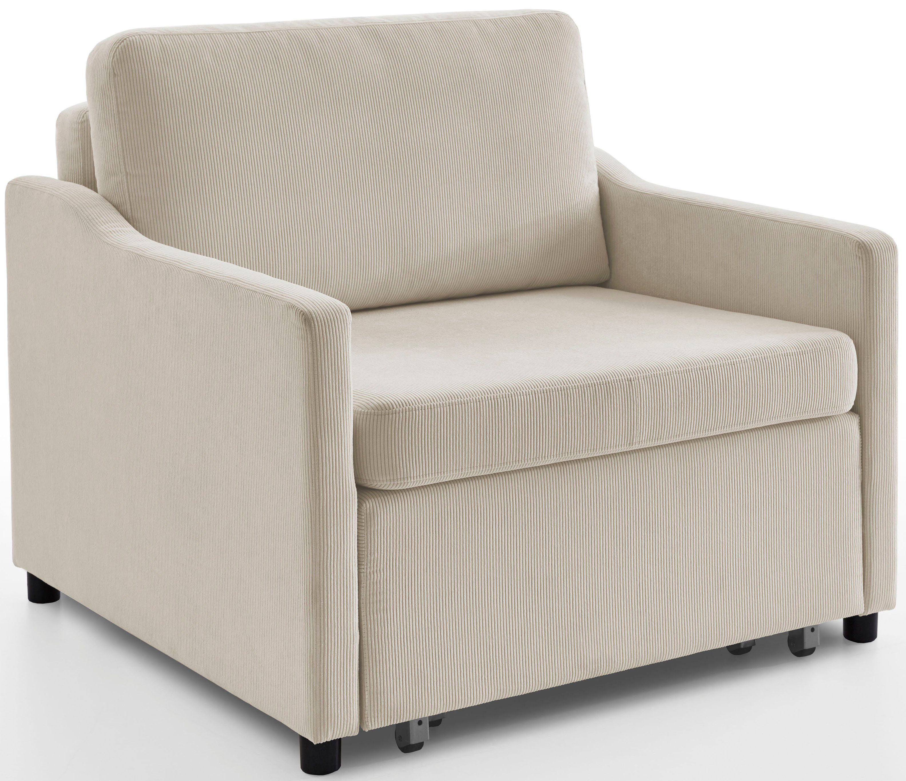 ATLANTIC home collection XXL-fauteuil Anella met cordbekleding, met slaapfunctie, vrij plaatsbaar