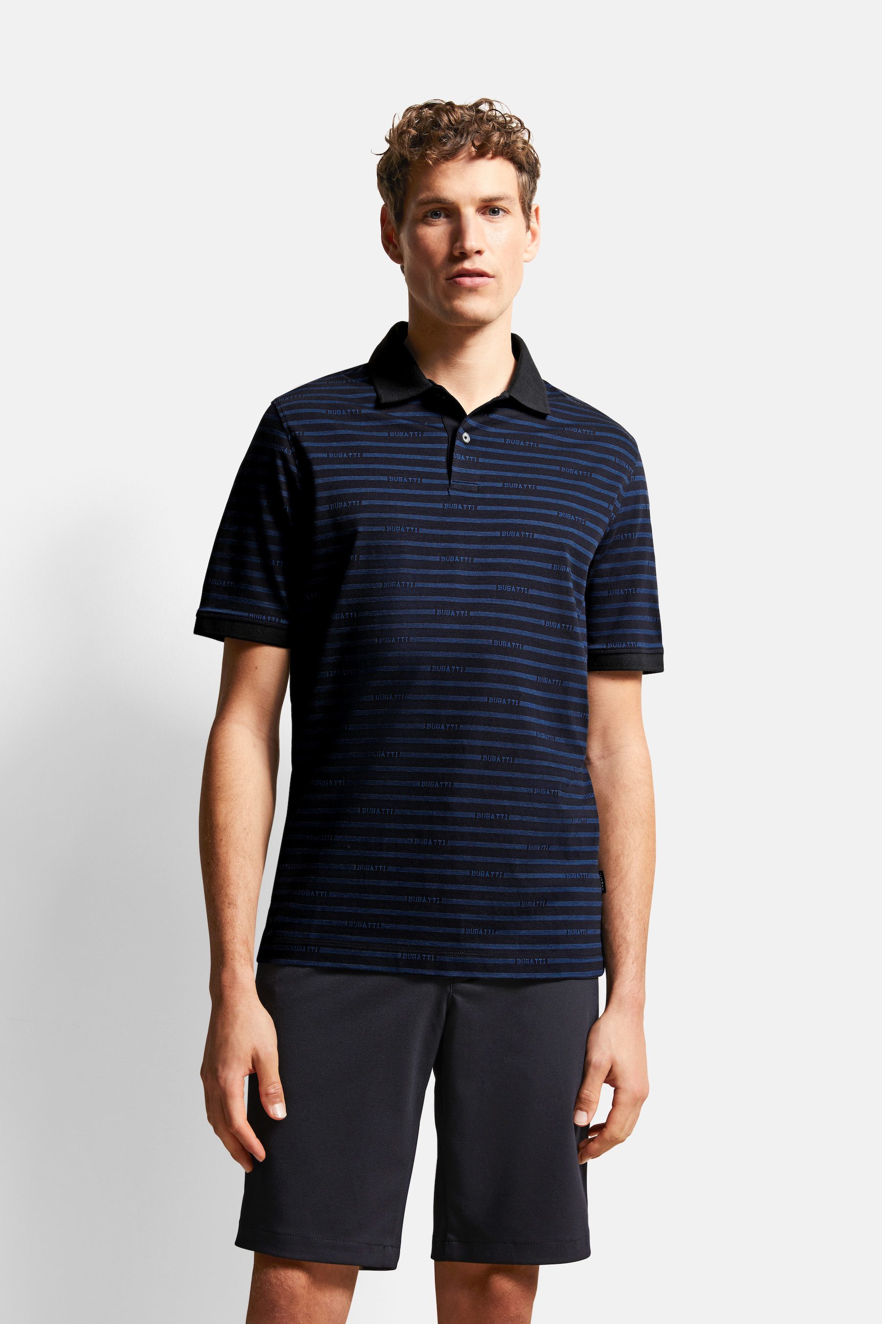 Bugatti Poloshirt met logo-opschrift heren t-shirts maat XL blauw
