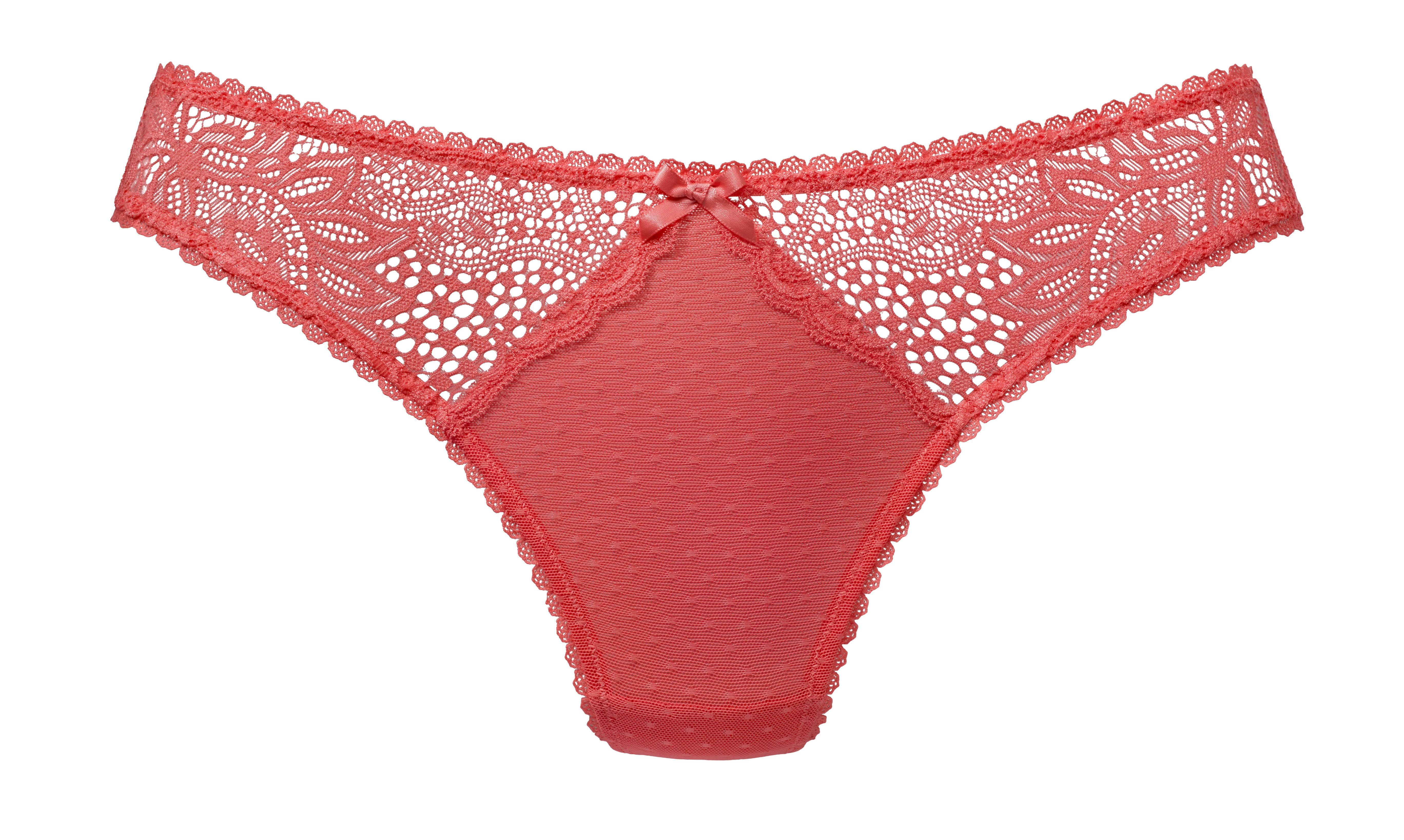 Vivance String met kanten inzetten opzij in gebloemde look