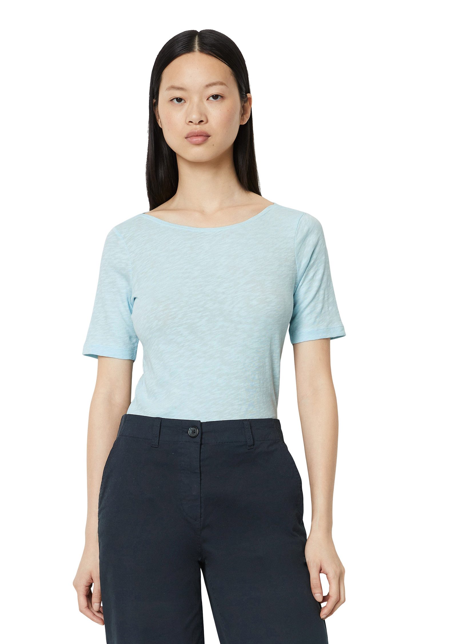 Marc O'Polo T-shirt short-sleeve, boat-neck dames t-shirts maat XS blauw