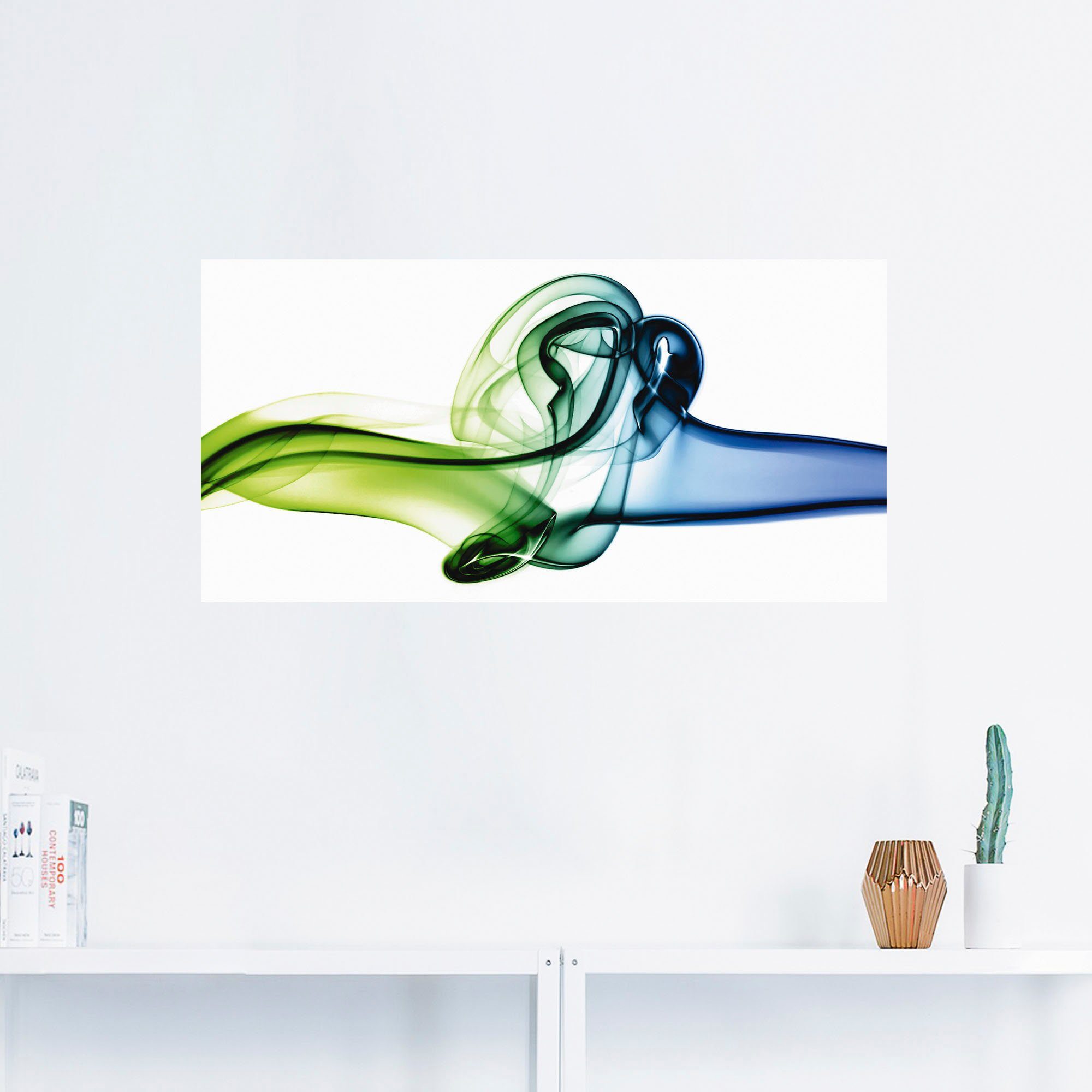 Artland Artprint Botsing van blauw en groen in vele afmetingen & productsoorten - artprint van aluminium / artprint voor buiten, artprint op linnen, poster, muursticker / wandfolie