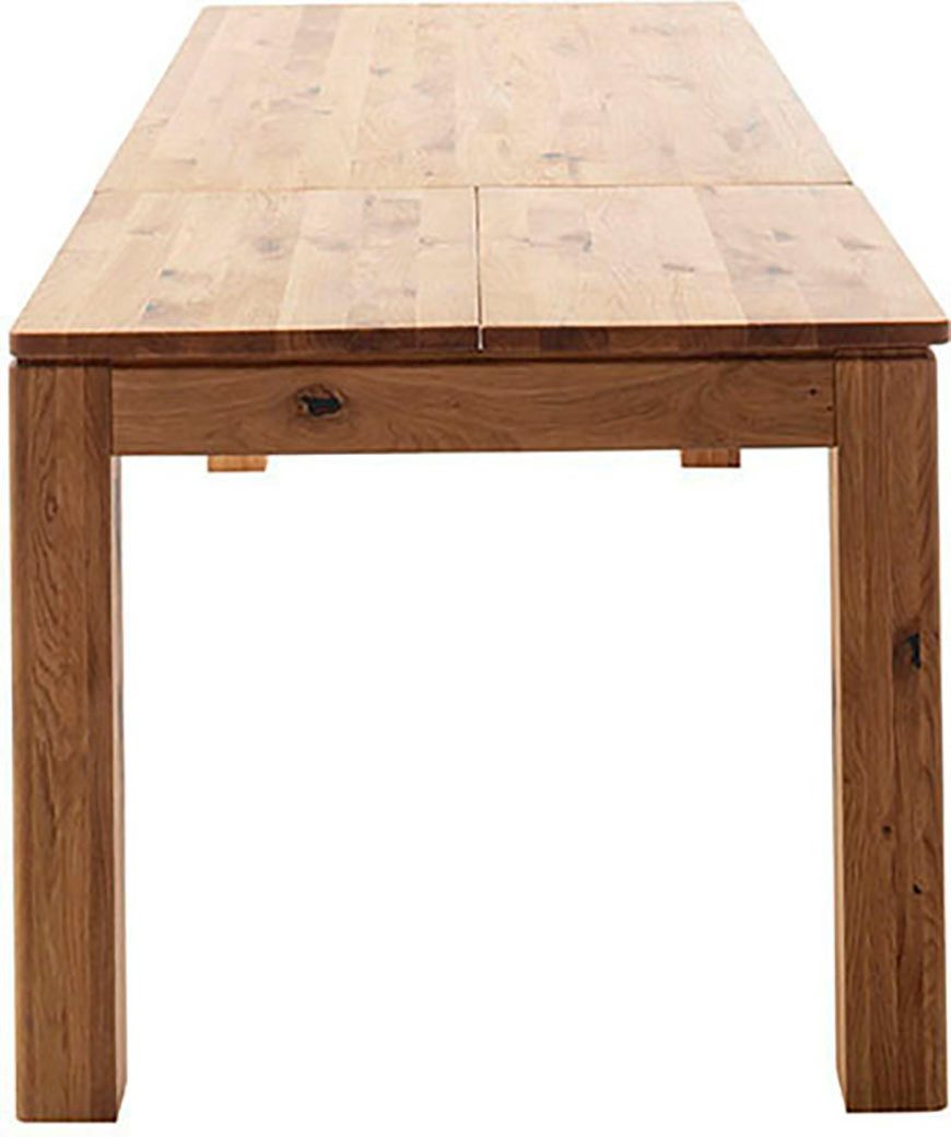 MCA furniture Eettafel ETNA 4-poot tafel Massief hout, doorlopende lamel, blokvoet 10x10 cm, tafelblad 2,5 cm