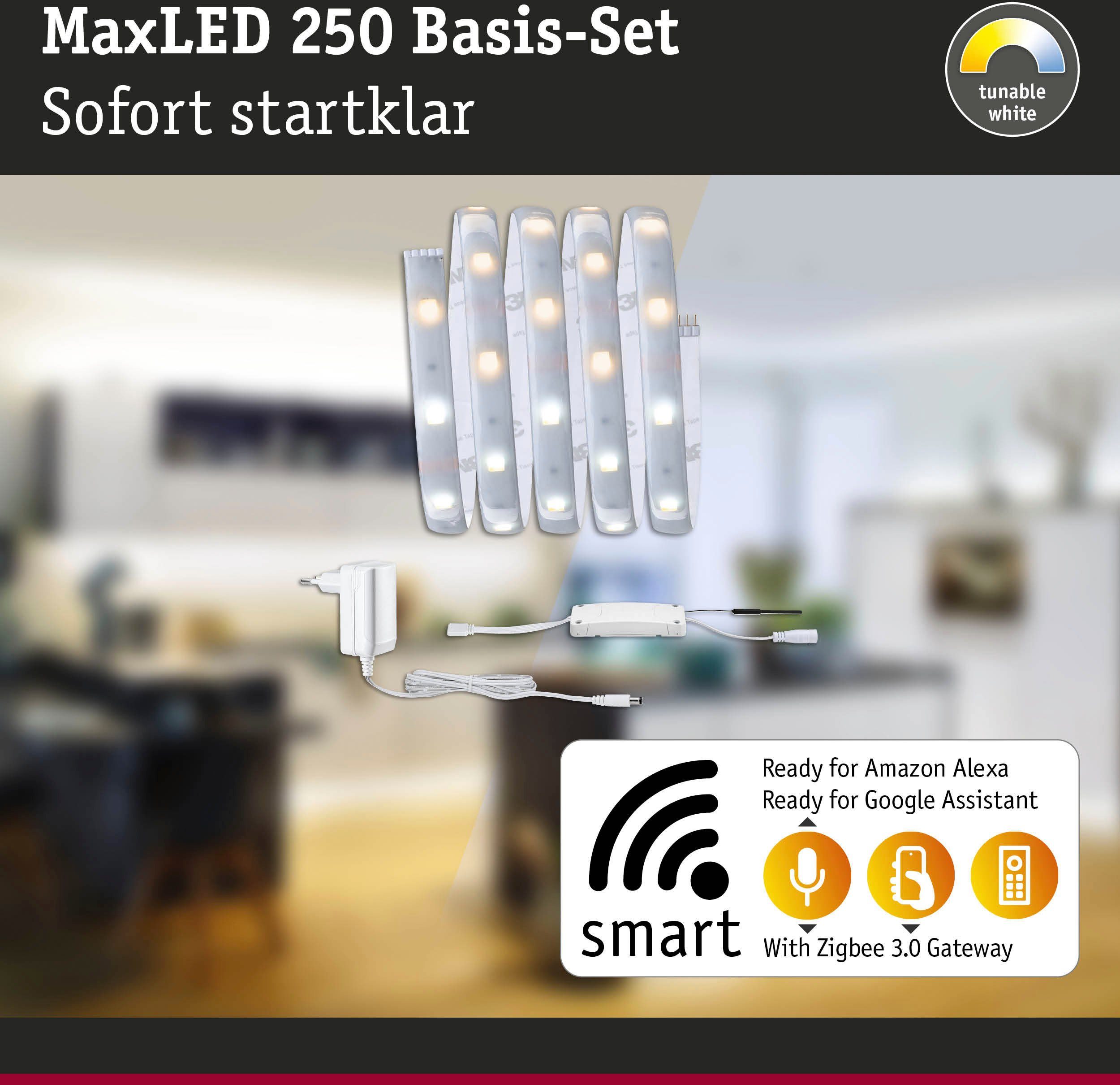 Paulmann Led-strepen MaxLED 250 Basisset Smart Home Zigbee IP44 6W 405l 405lm (1 stuk)