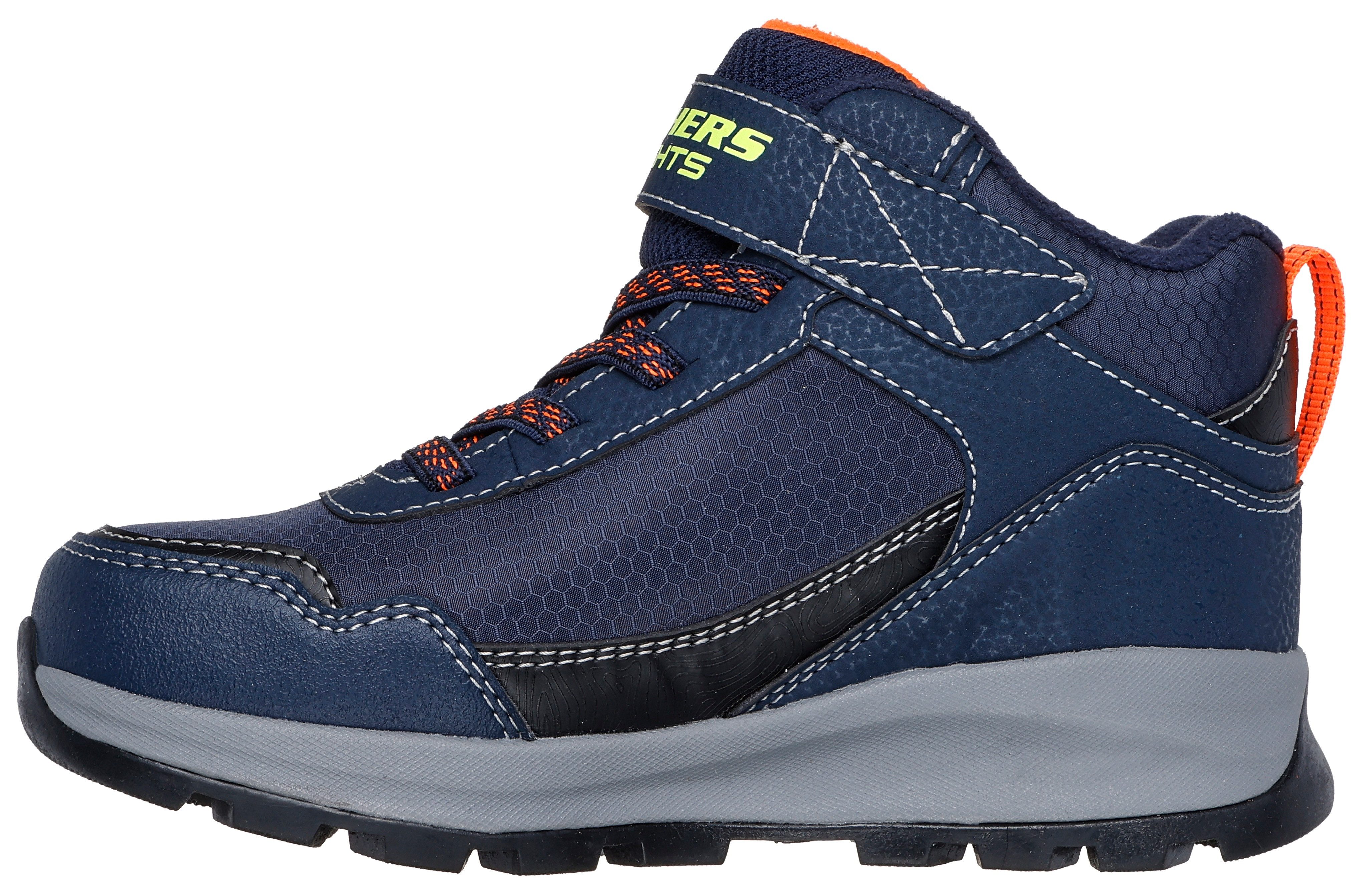 Skechers Winterlaarzen Storm Blazer - Glow Roam , kleuterschoen, klittenbandlaars, knipperlaars met tex-membraan