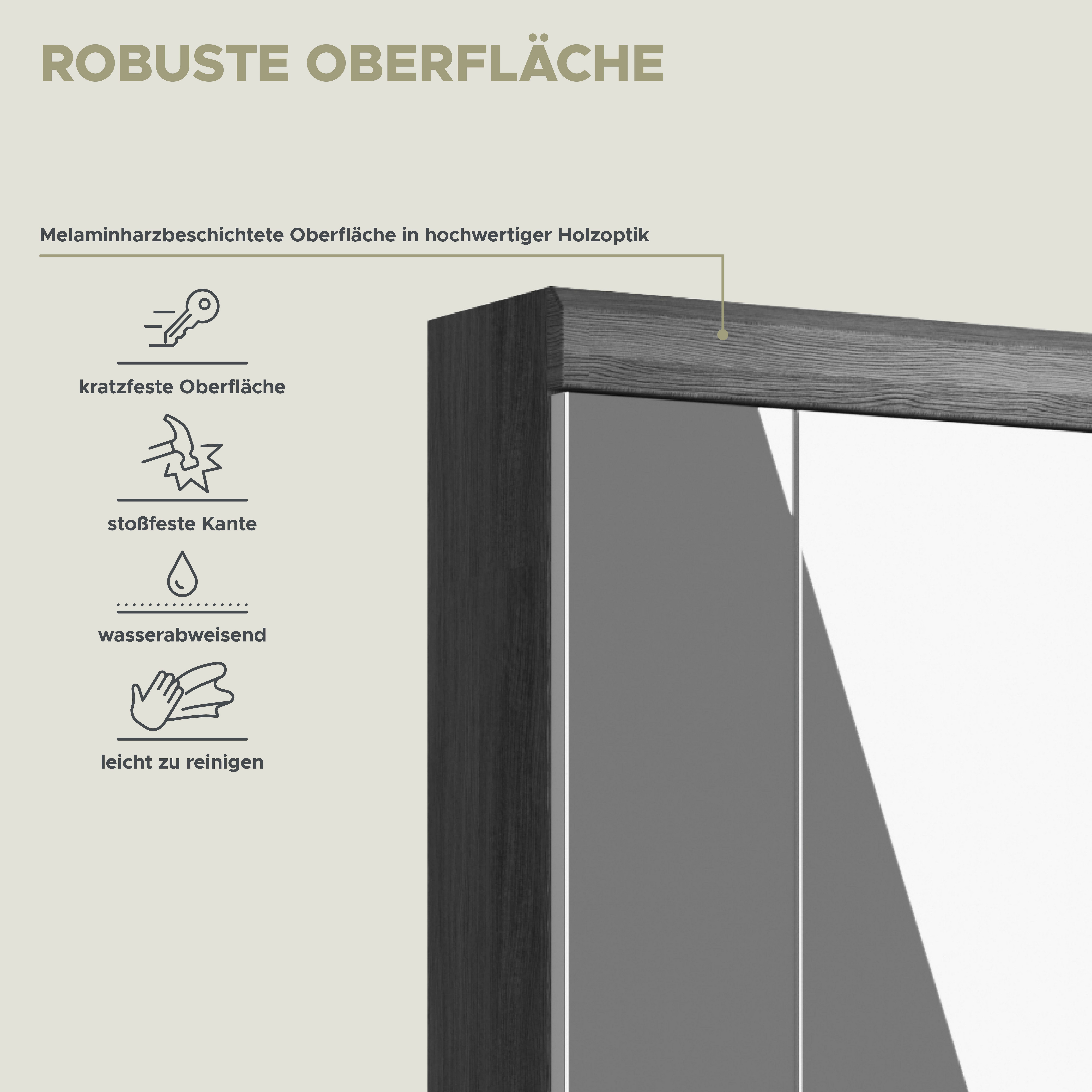 INOSIGN Badkamerspiegelkast Siena, breedte 60 cm, 3 spiegelt deuren, 9 vakken, 6 legplanken in verschillende kleuren verkrijgbaar, badkamermeubels, spiegel, badkamerkast, badkamer