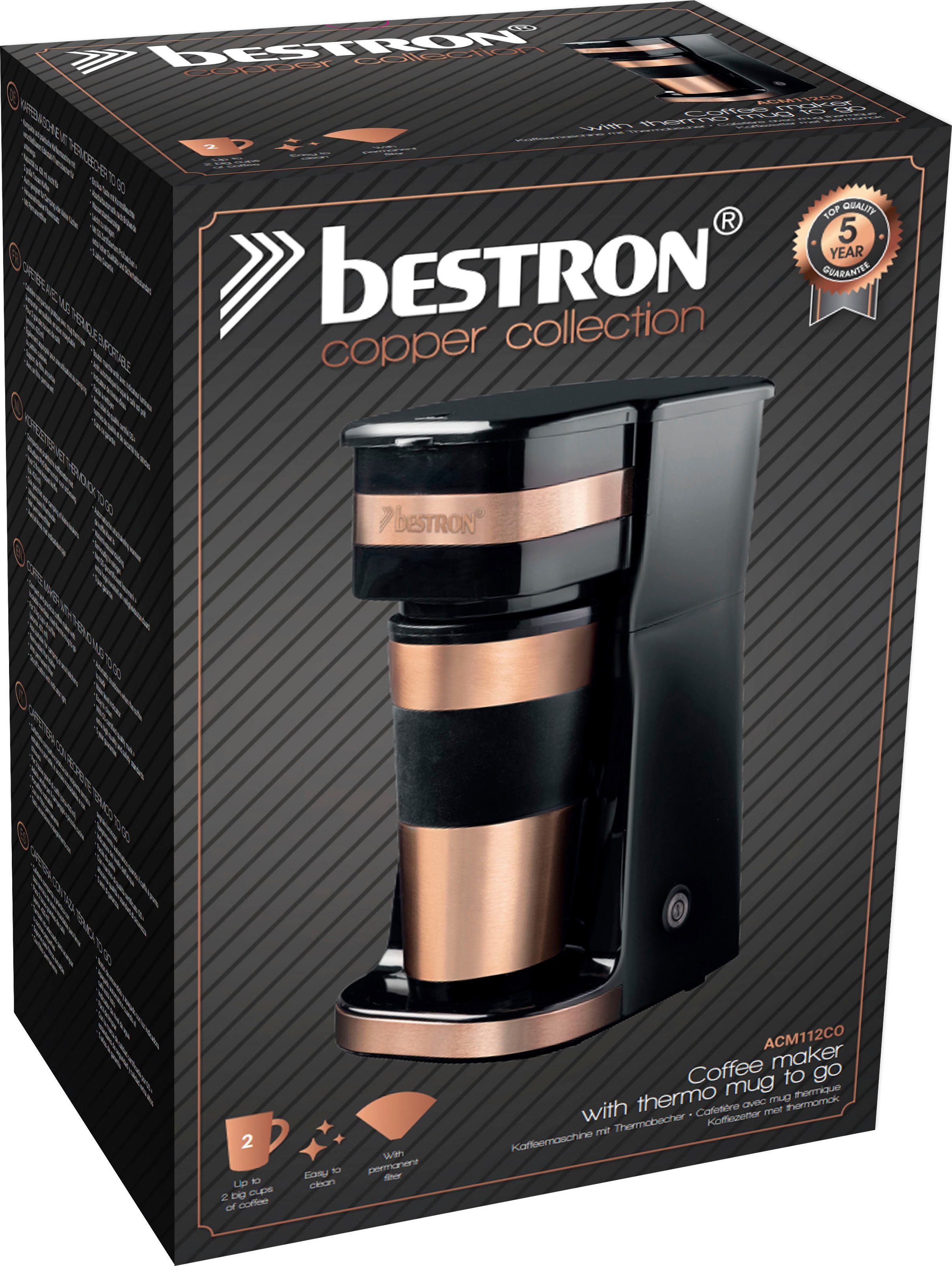 bestron Filterkoffieapparaat ACM112CO, mit Isolierbecher