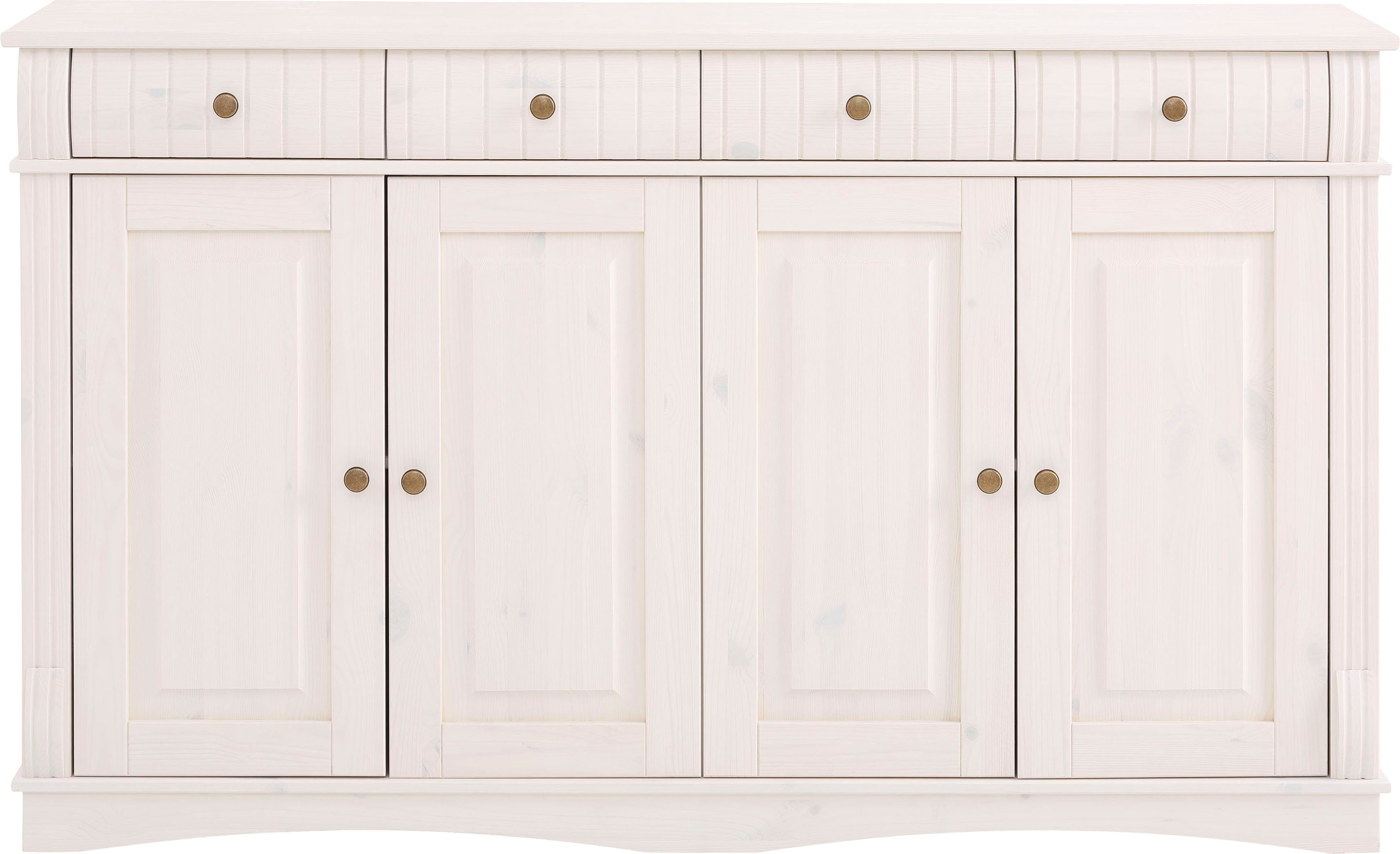 Home affaire Dressoir Teresa Commode, 4-deurs, breedte 152 cm, van massief dennenhout, FSC®