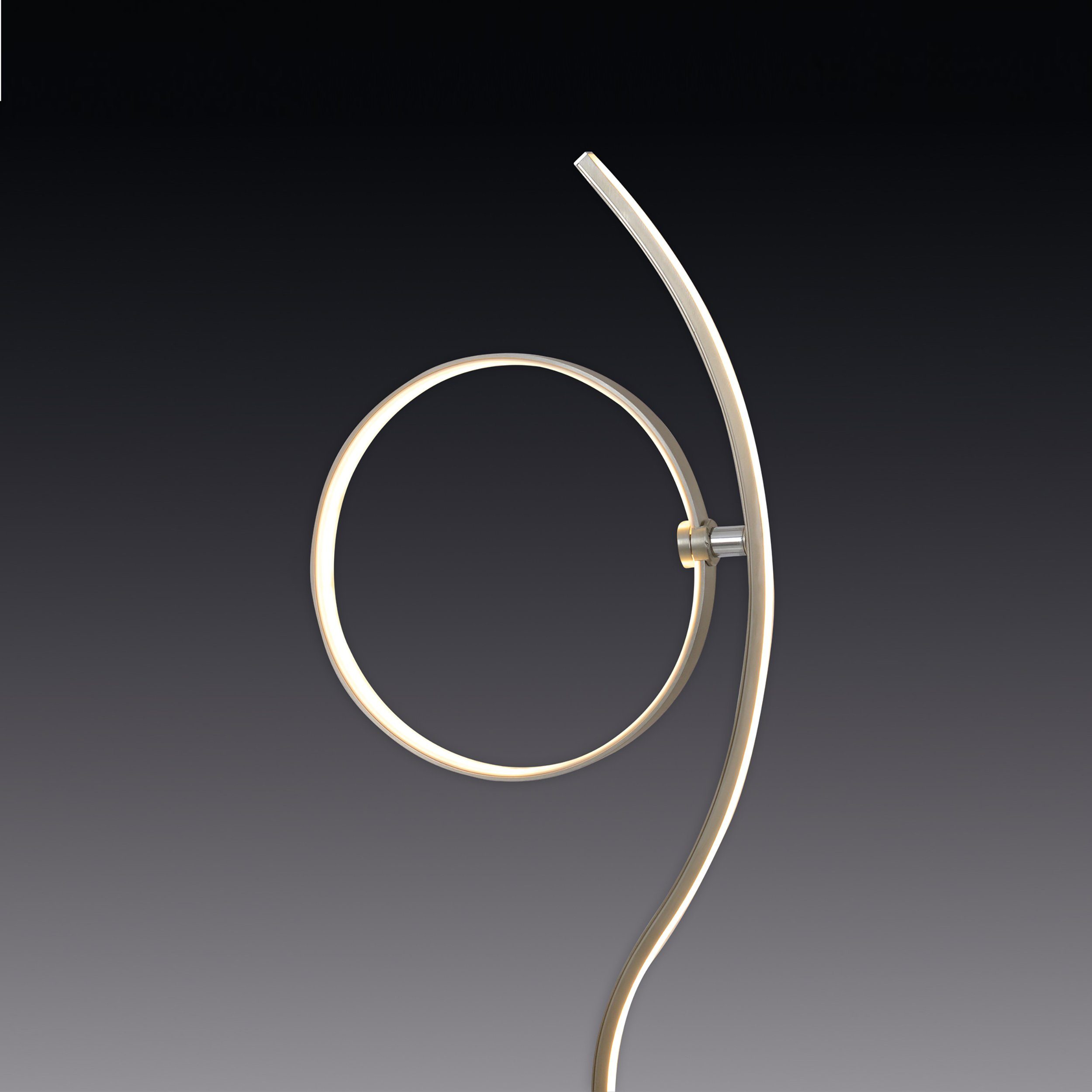 näve Led-staande lamp Loop Line Dimbaar in 3 niveaus via touch-dimmer, incl. stekker-netvoeding (1 stuk)