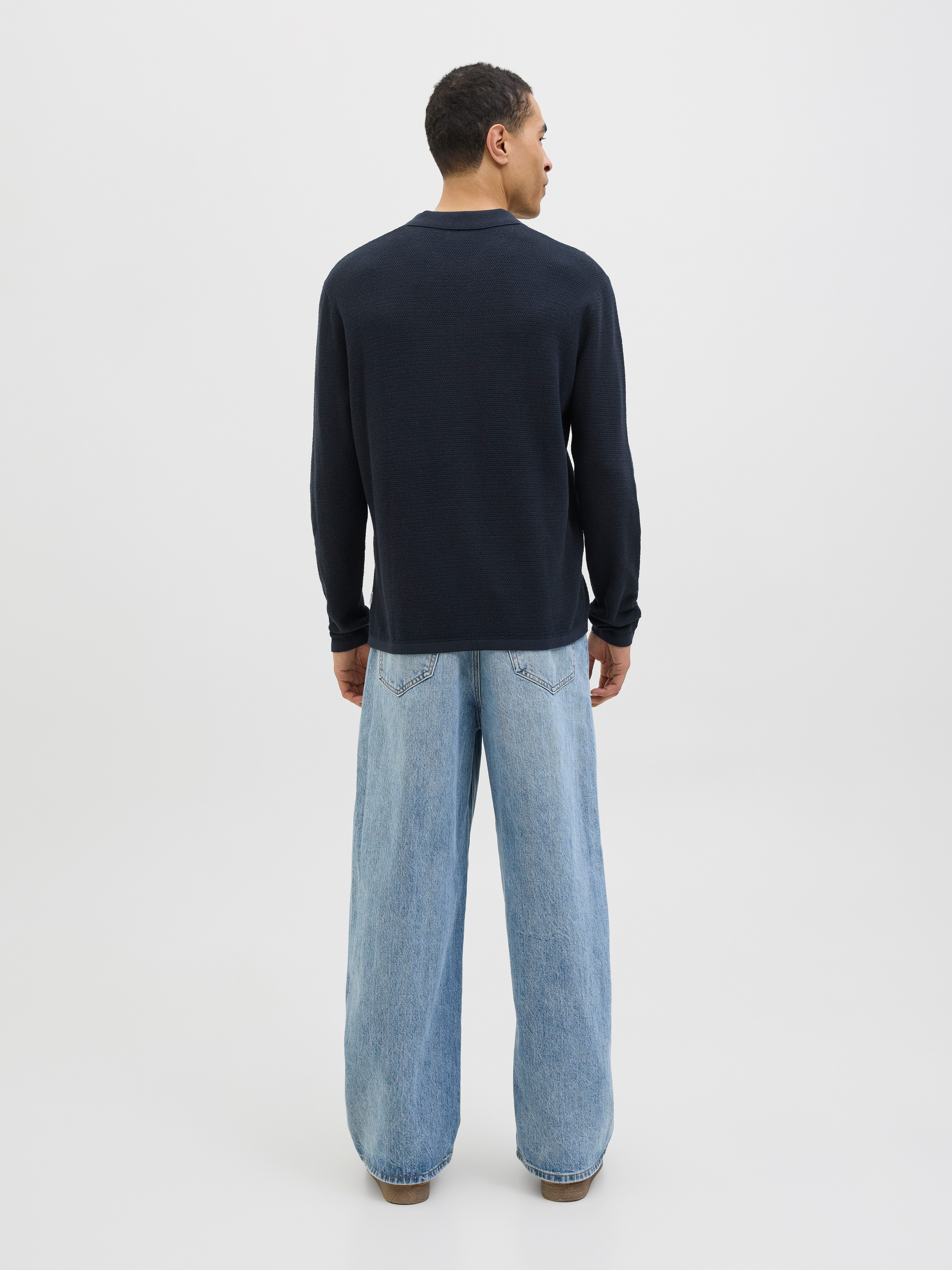 Jack & Jones Gebreide trui JJEGEORGE KNIT POLO LS SN