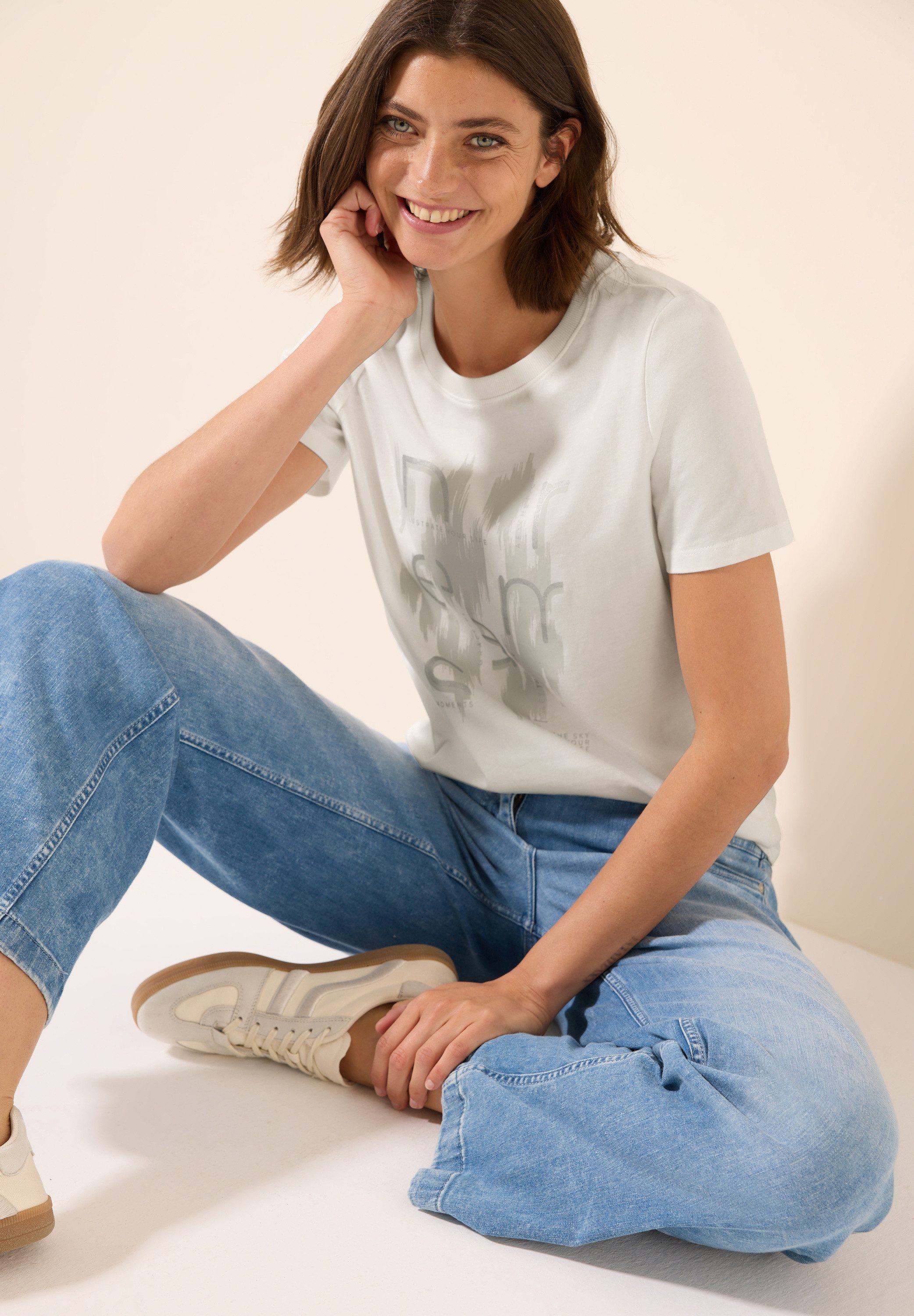 Cecil T-shirt met folieprint