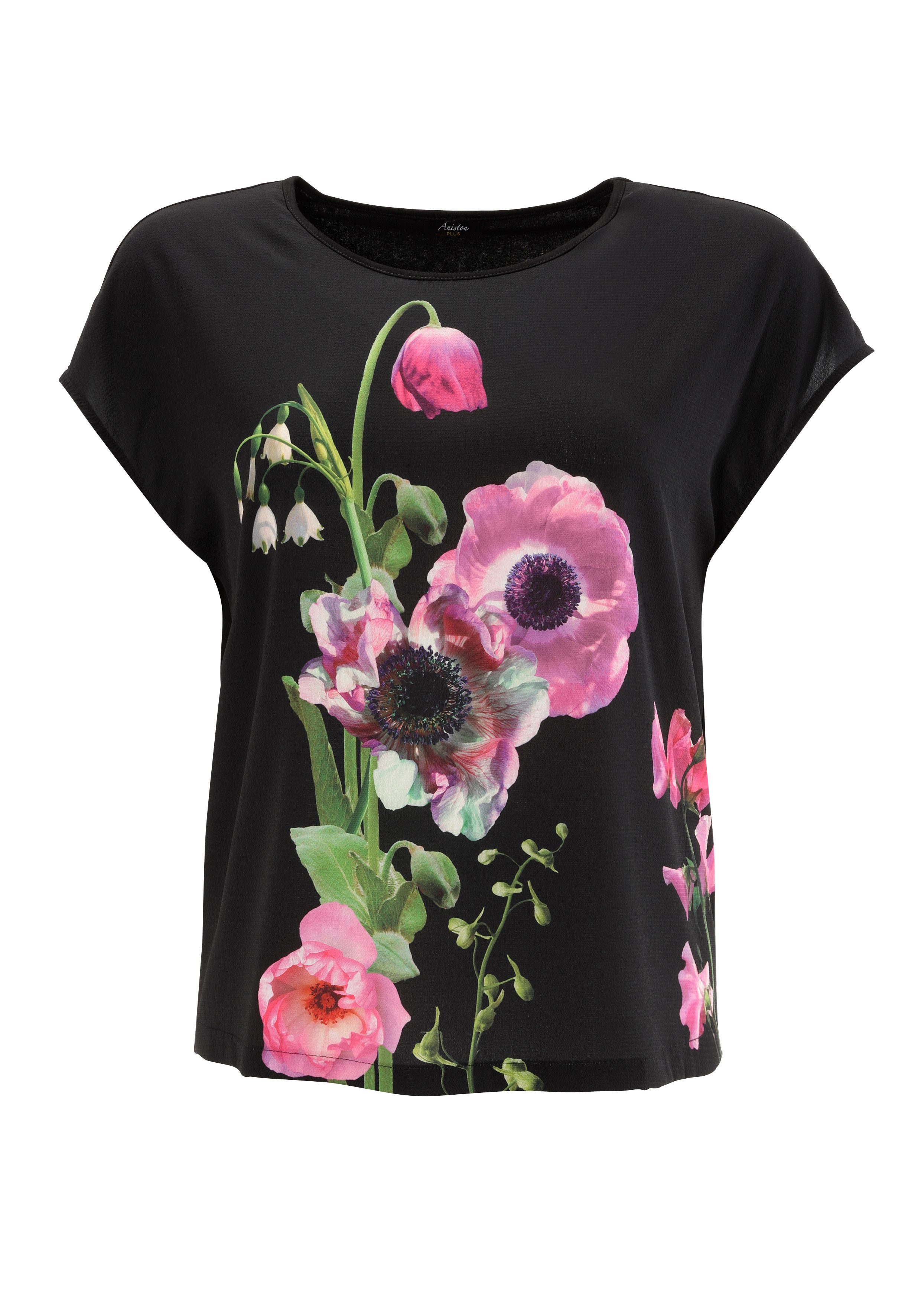 Aniston PLUS Shirtblouse met kleurrijke, grote bloemen bedrukt - nieuwe collectie