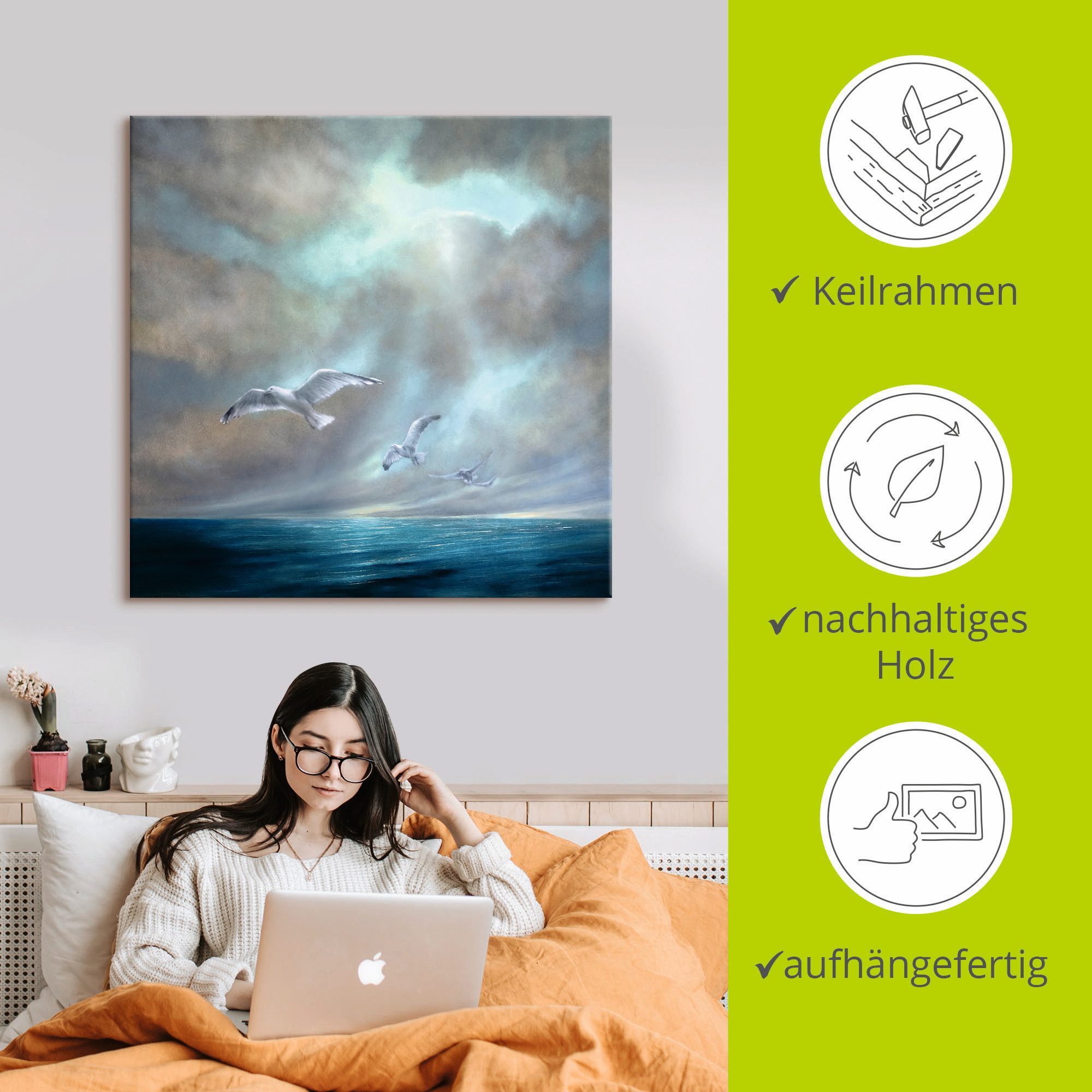 Artland Artprint Vrij zijn als artprint op linnen, muursticker in verschillende maten