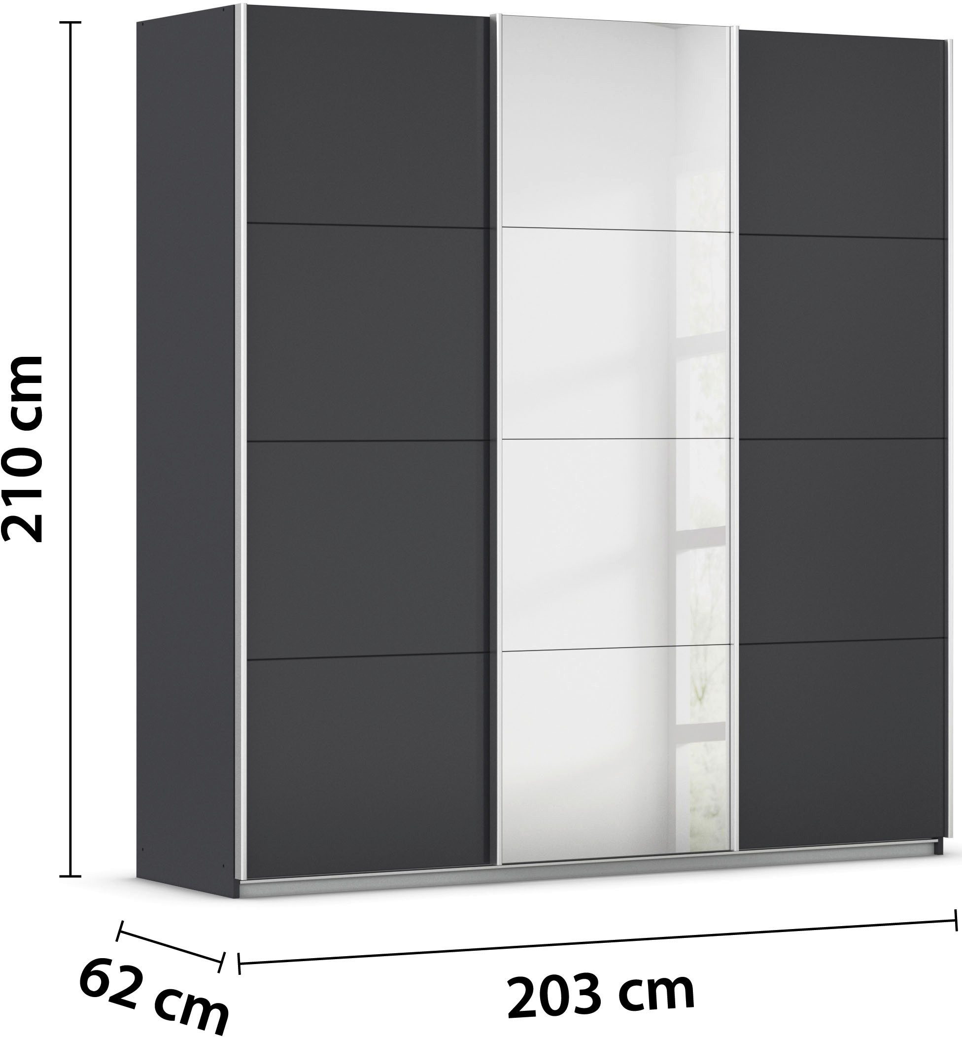 rauch Zweefdeurkast Kledingkast TOMA incl. rek inzet en extra legplanken made in germany