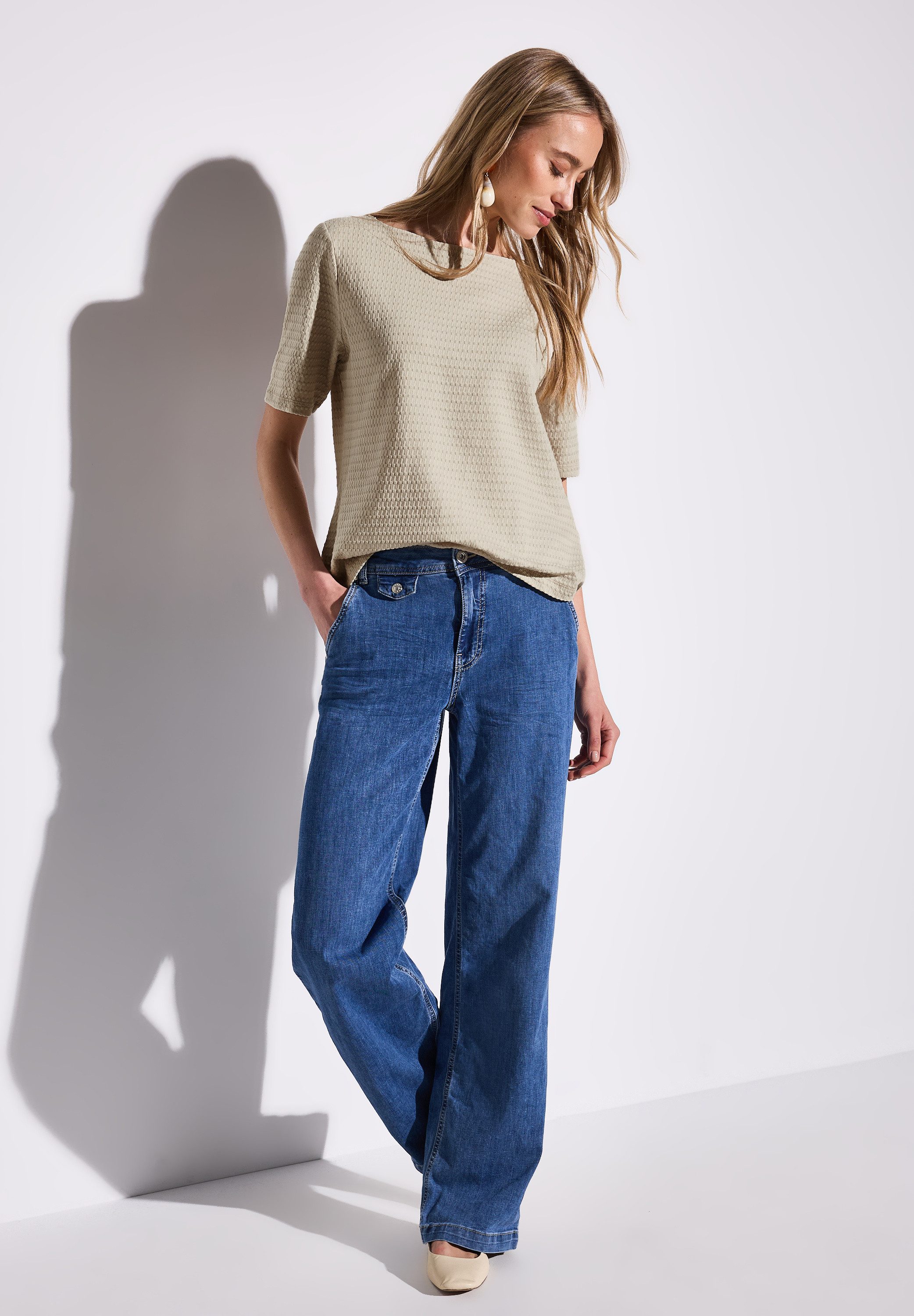 STREET ONE T-shirt met een fijne structuur