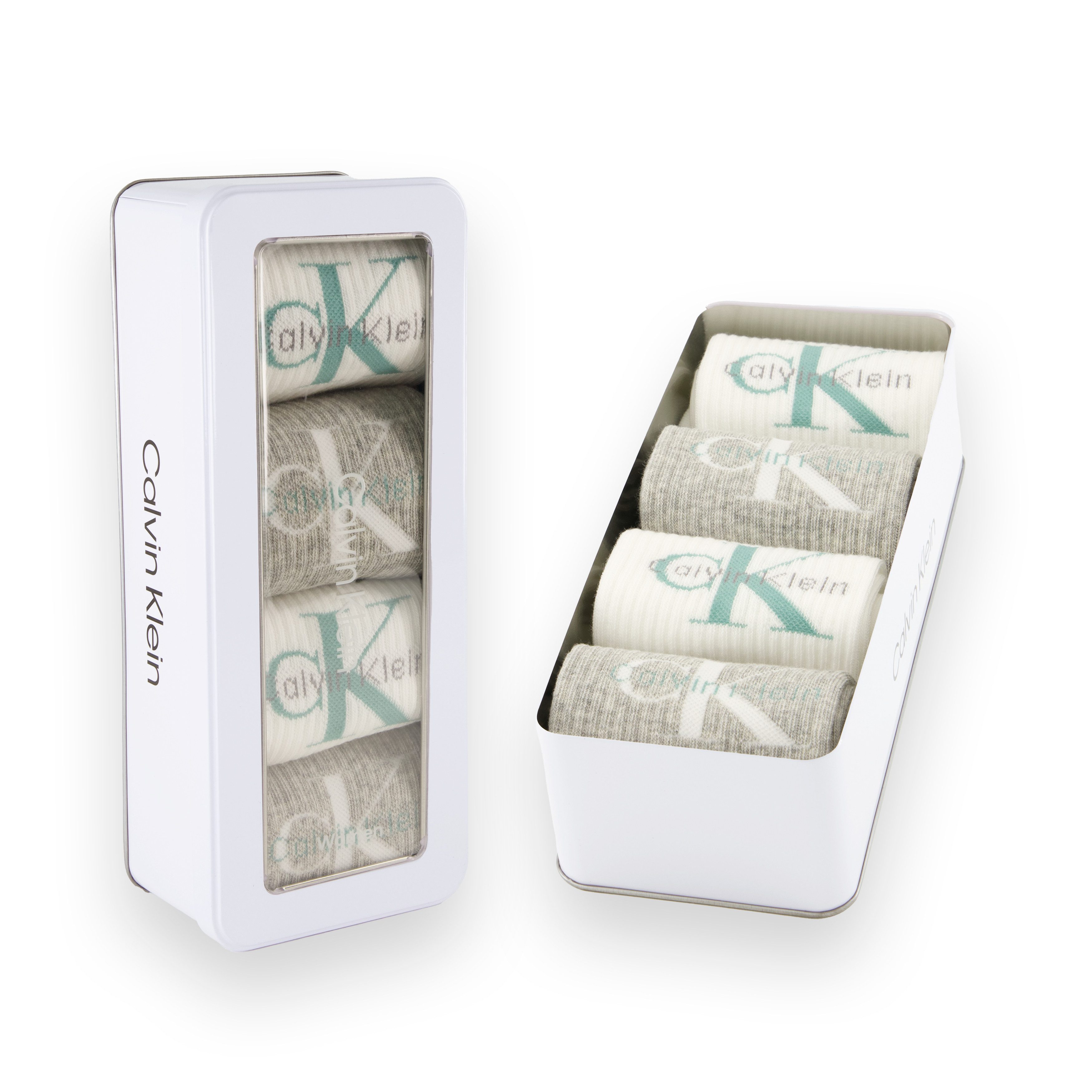 Calvin Klein Jeans Sokken CKJ WOMEN SOCK 4P GIFTBOX MONOLOGO (Set van 4)