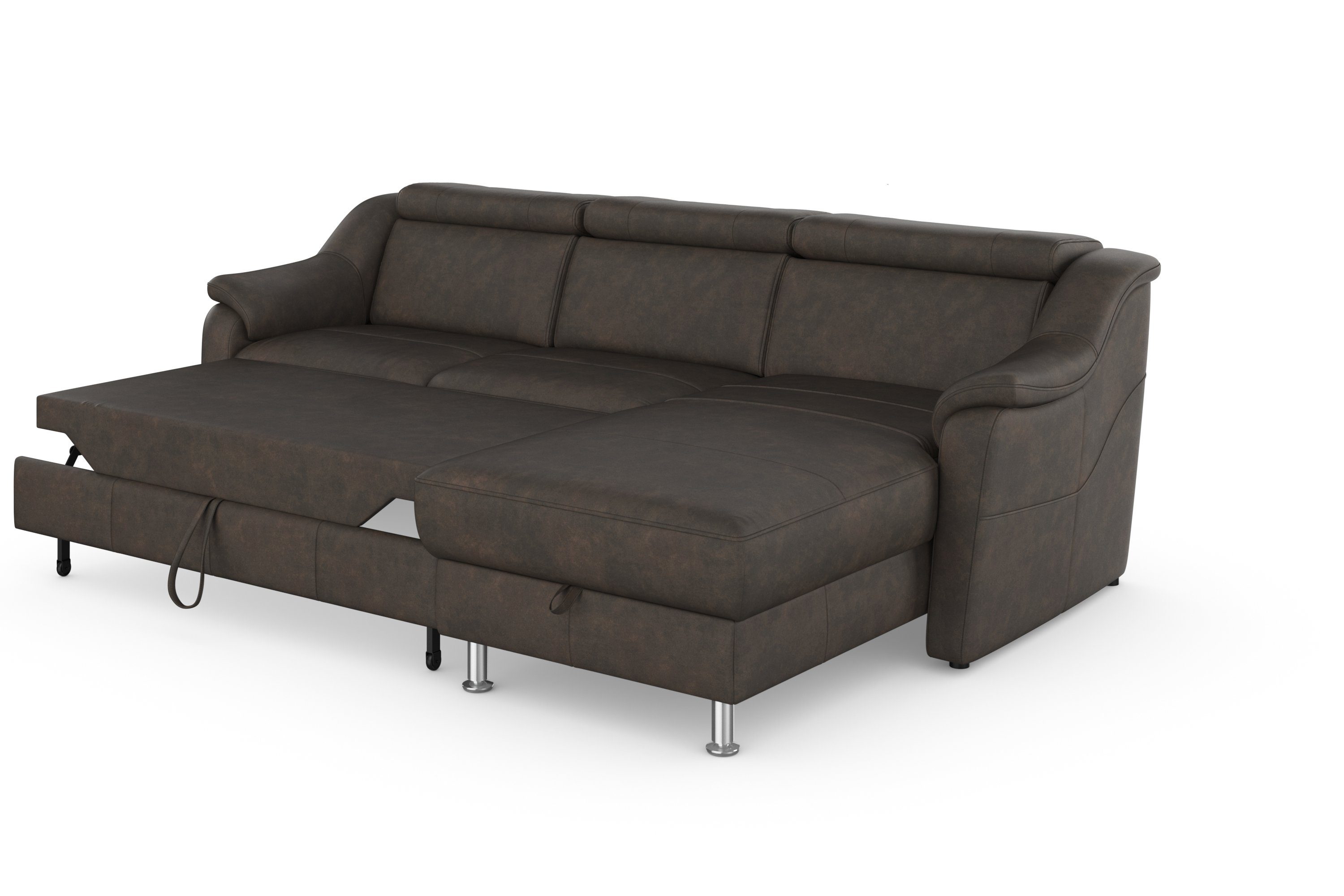 sit&more Hoekbank Freetown L-vorm met verstelbare hoofdsteun en comfortabele binnenvering