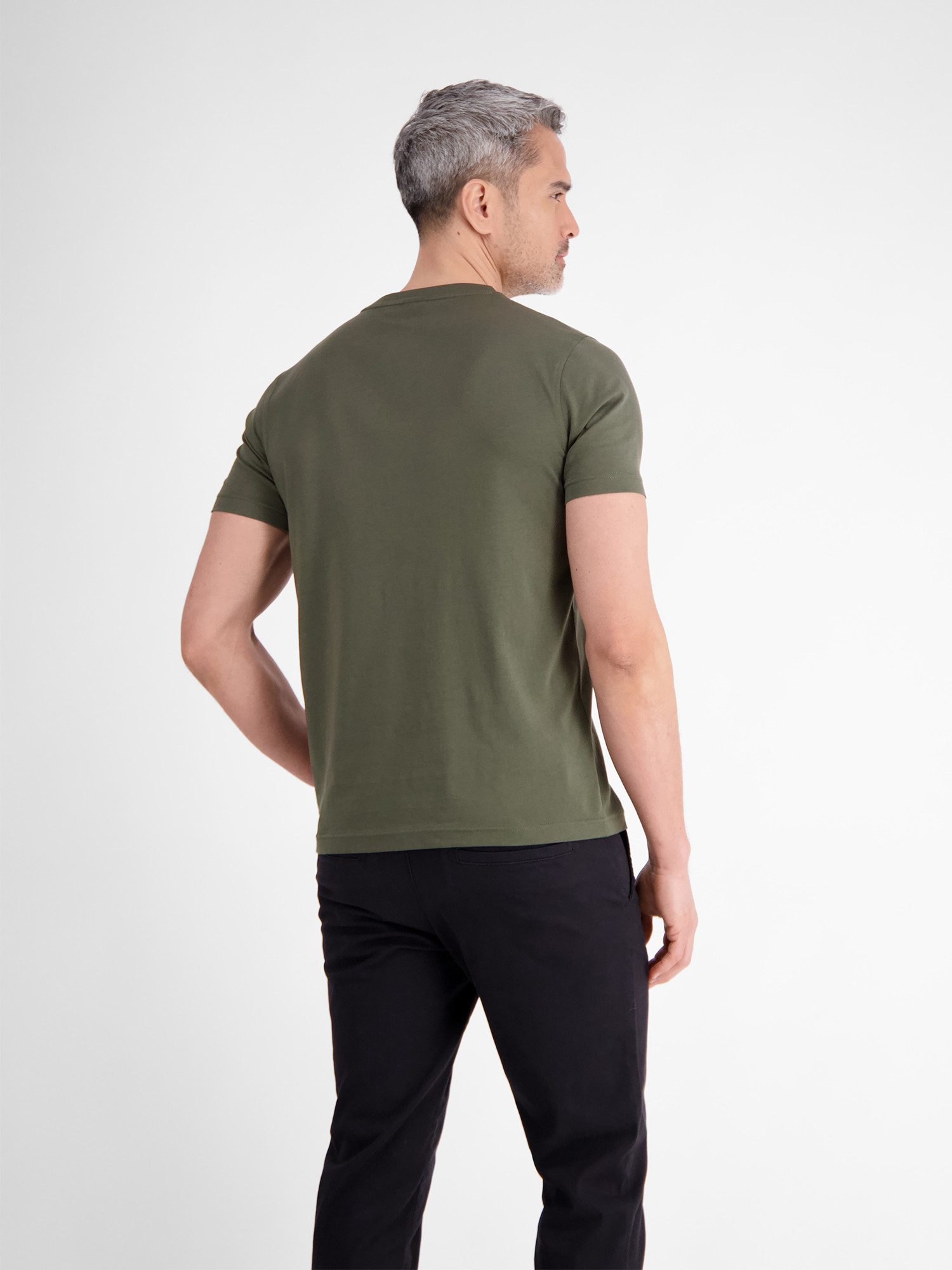 Lerros T-shirt LERROS Basic T-shirt met logostitck, effen