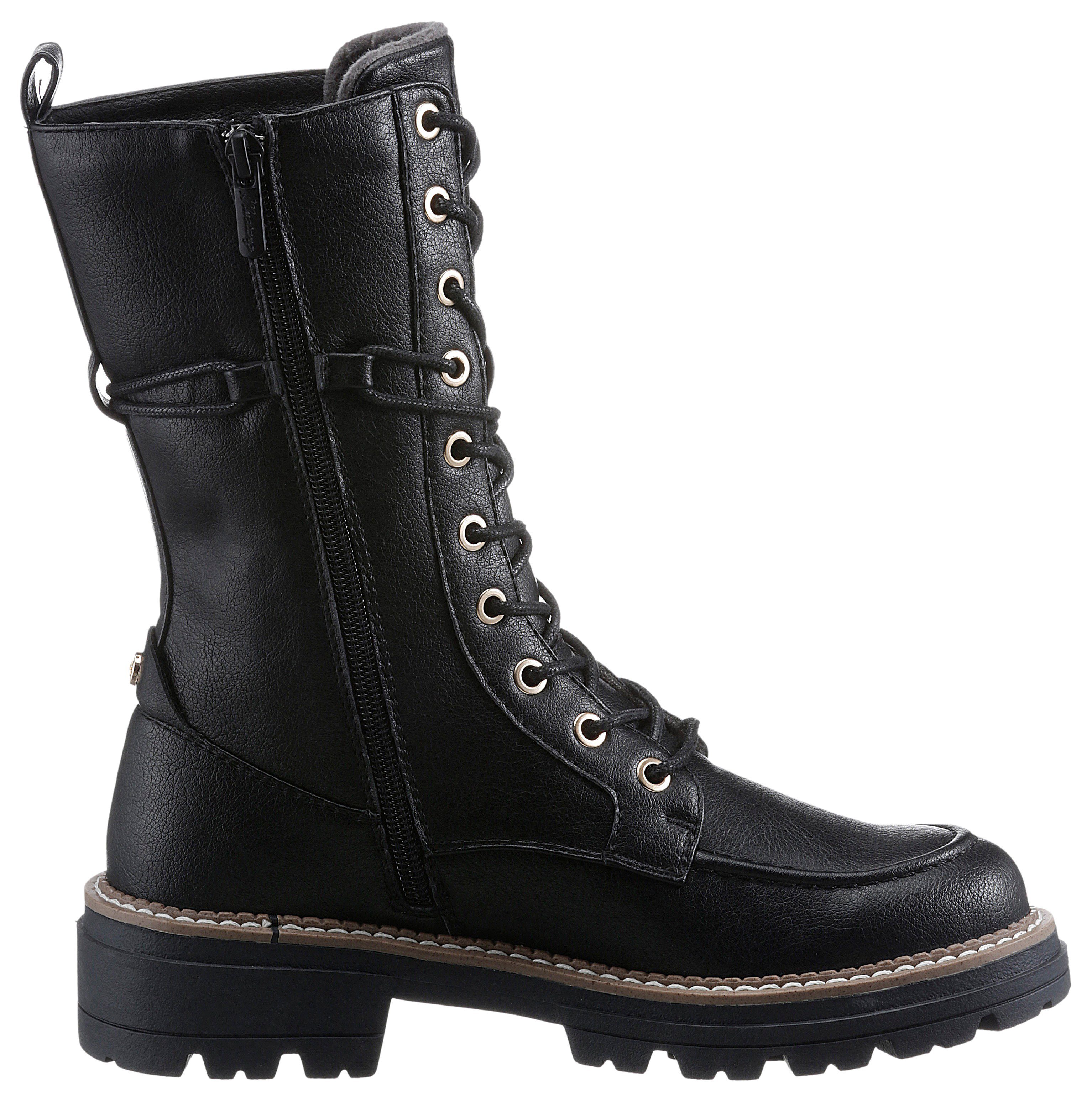 Mustang Shoes Veterlaarsjes zipper boots, lace-up boots, short boots with block heel