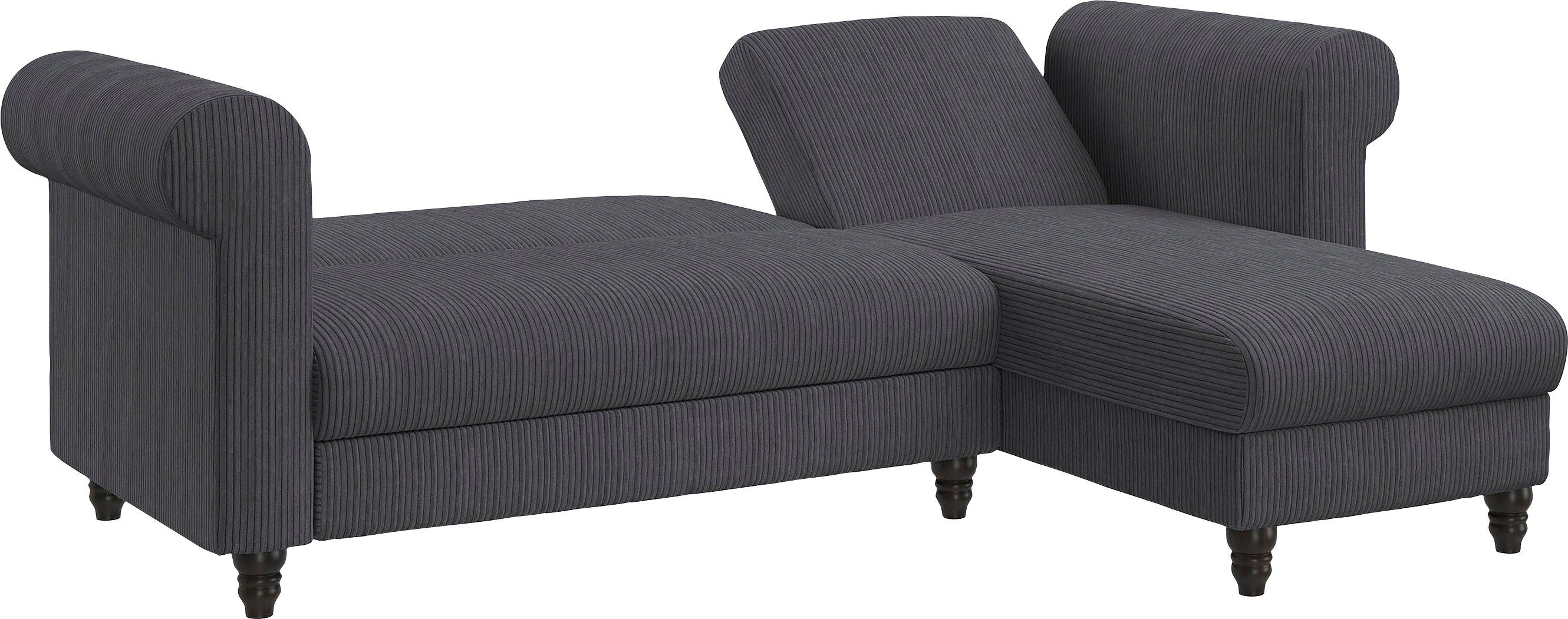 Dorel Home Hoekbank Felix II, L-model, bedbank 241cm (ligoppervlak 108x195 cm),