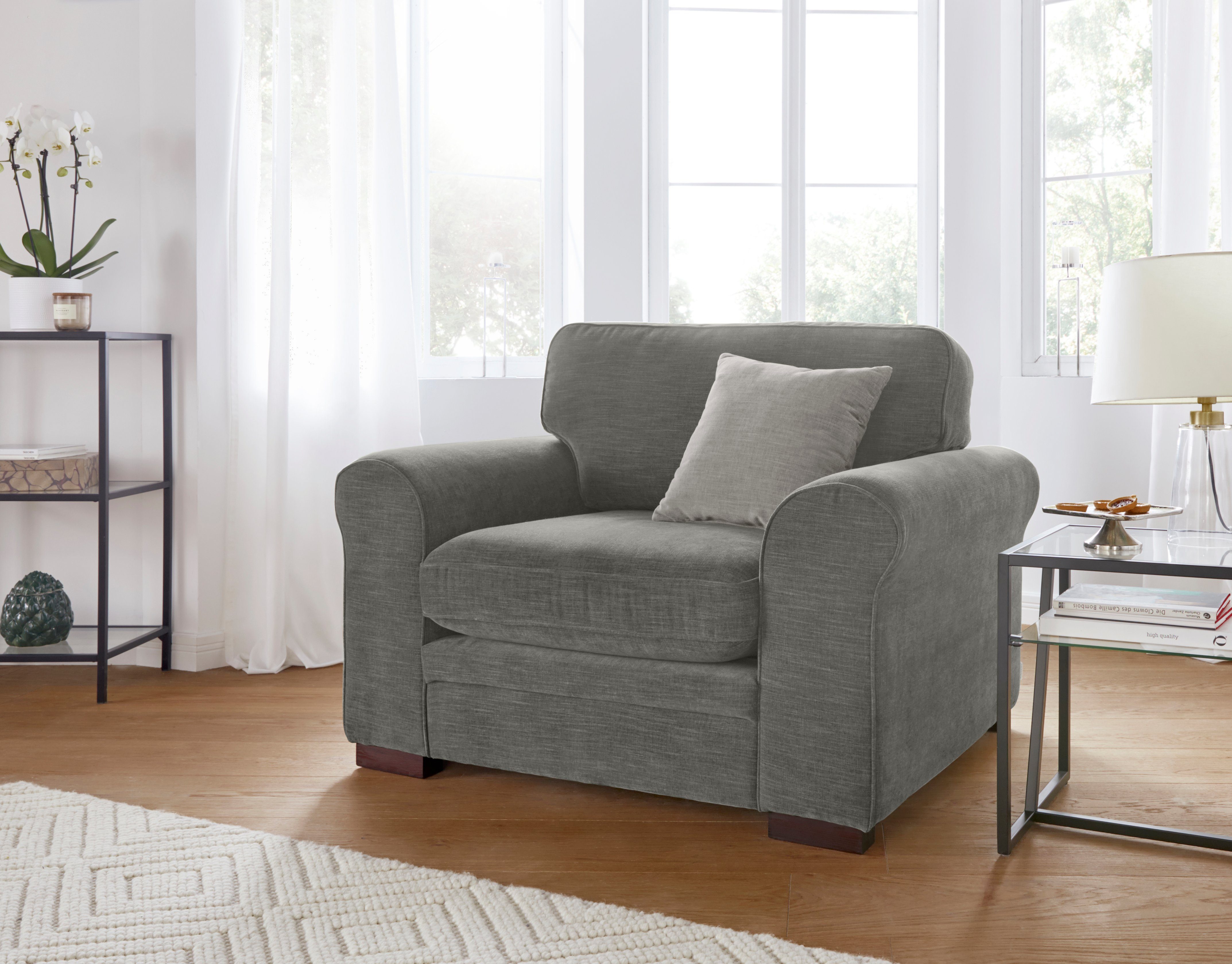 Home affaire Fauteuil Broughton zachte bekleding, passend bij de serie "broughton", in 3 soorten bekleding