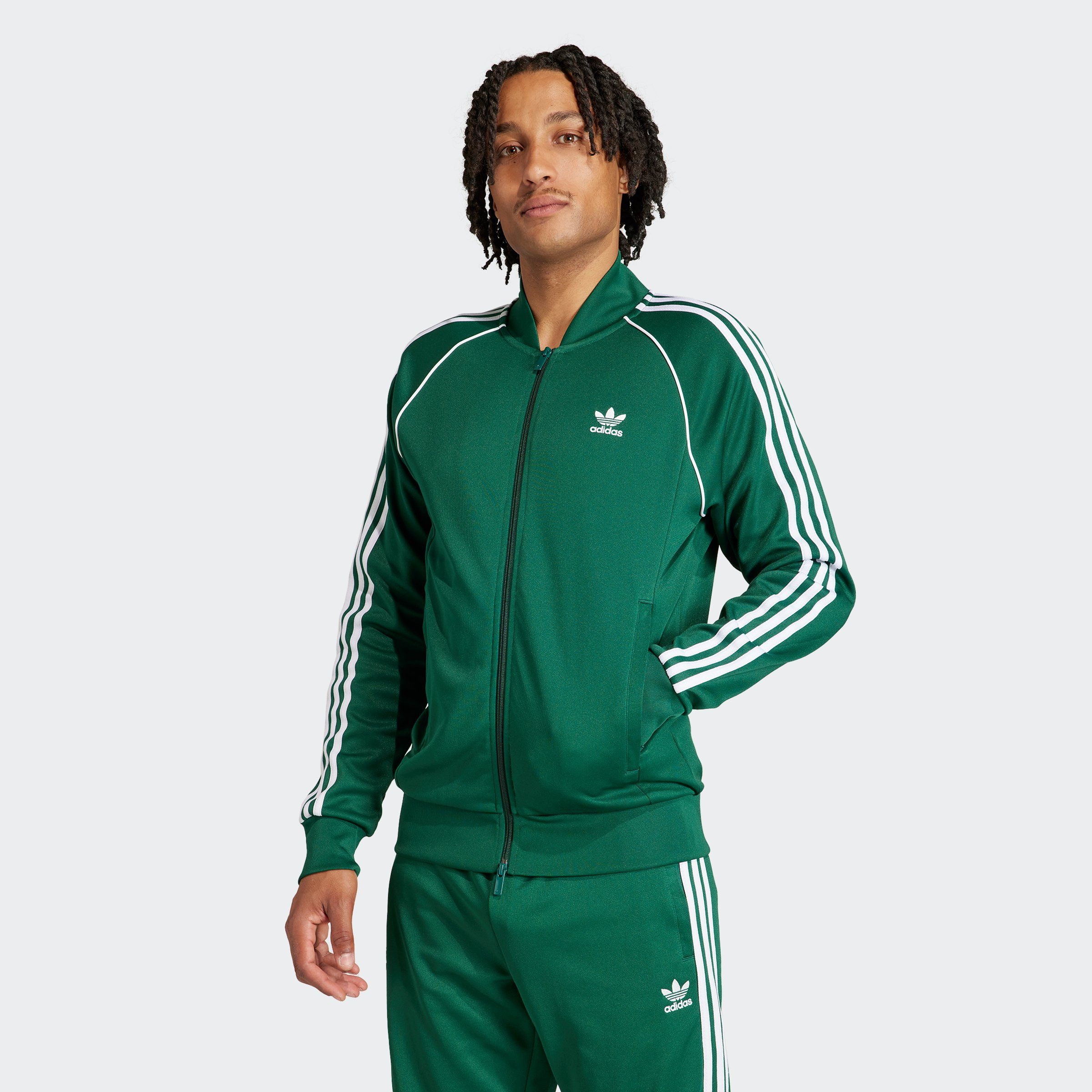 Groene Zip-through Sweater Adidas Originals , Green , Heren