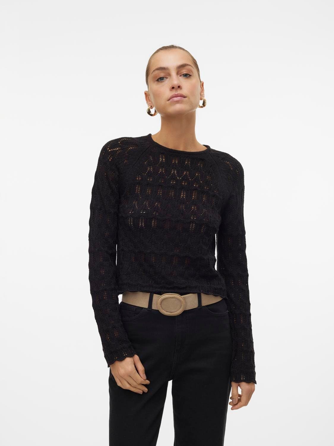 Vero Moda Gebreide trui VMNEWFABIENNE LS O-NECK PULLOVER NOOS