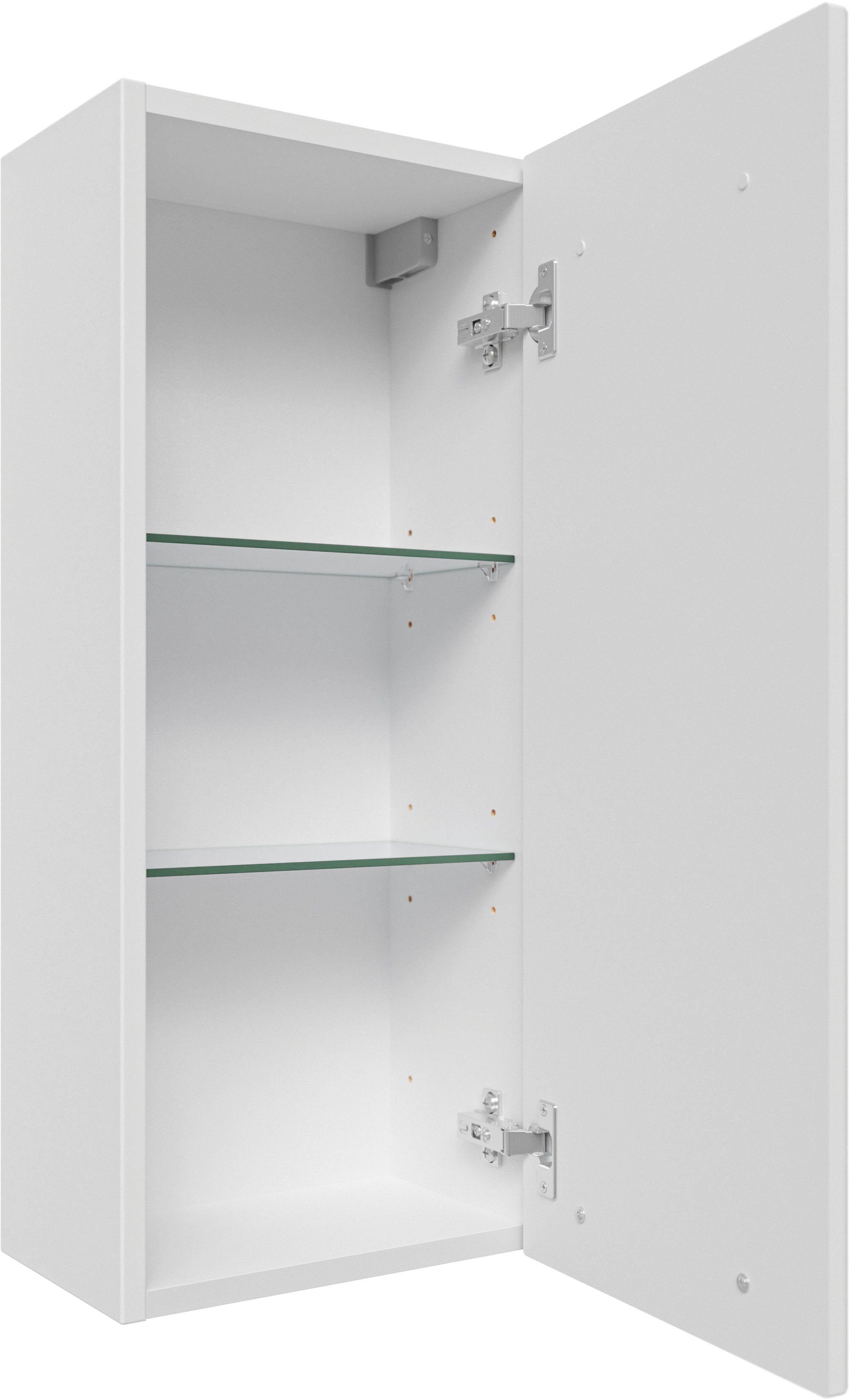 Saphir Badkamerserie Quickset 316 4-delig, keramieken wastafel met led-spiegelkast met onderkast, hangend kastje, 5 deuren, 1 klep, inclusief deurdemper (5-delig)