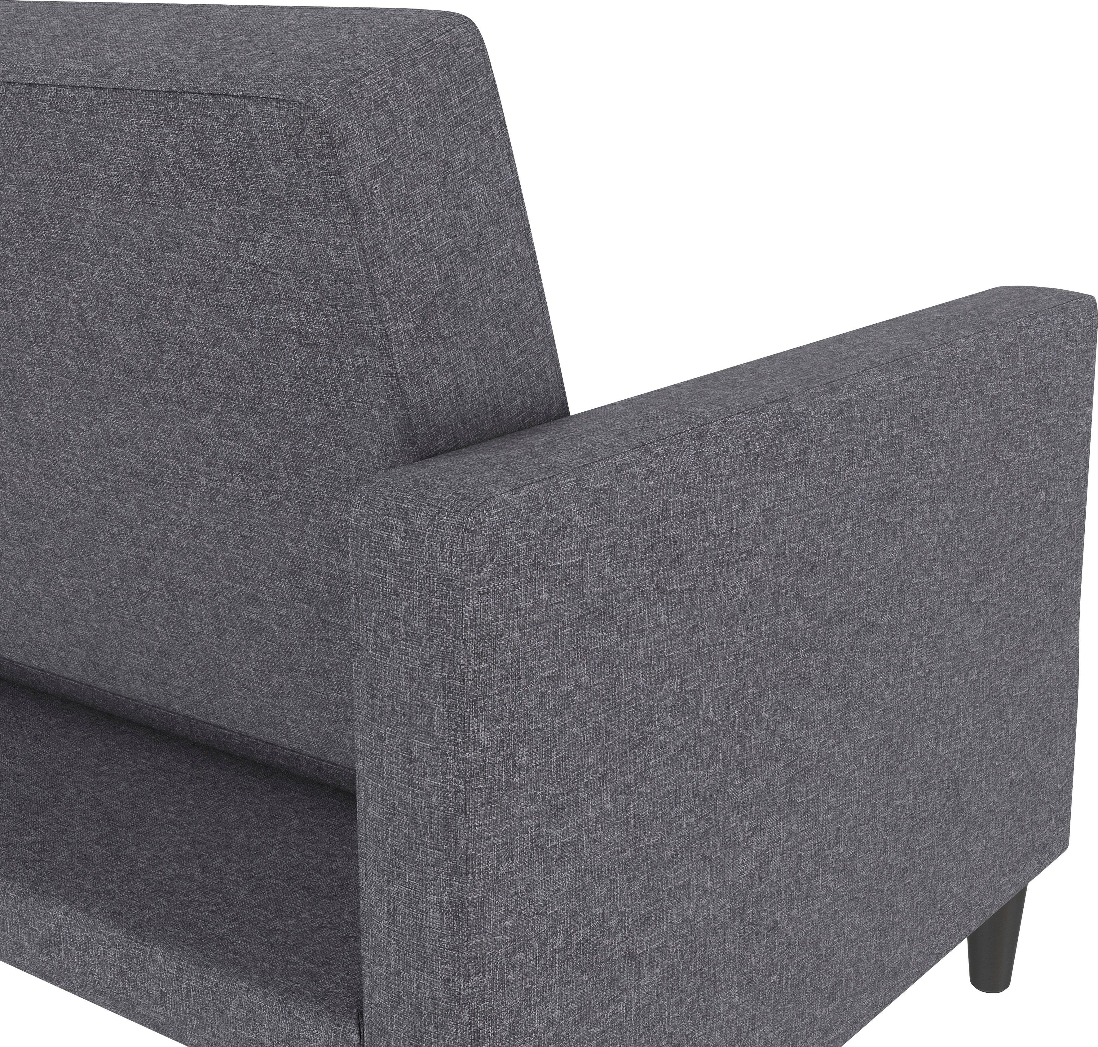 Dorel Home 3-zitsbank Hartford II Slaapfunctie, rugleuning 2-delig, 3-voudig verstelbaar, zithoogte 43 cm
