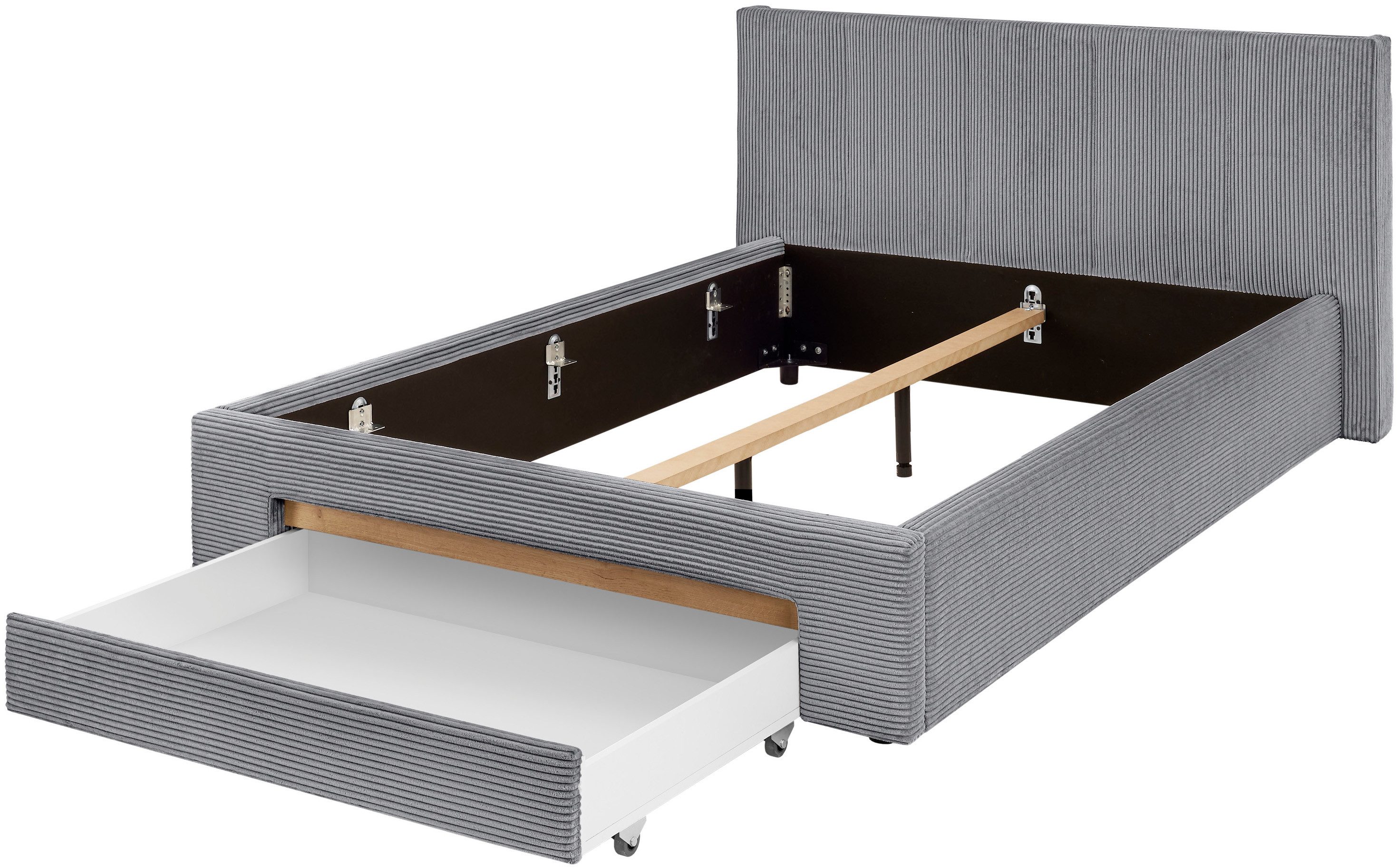 INOSIGN Gestoffeerd bed CiTY/GiRON, bedframe met bedlade, gestoffeerd opbergbed met hondenbed of opberglade, bekleding van corduroy of linnenlook