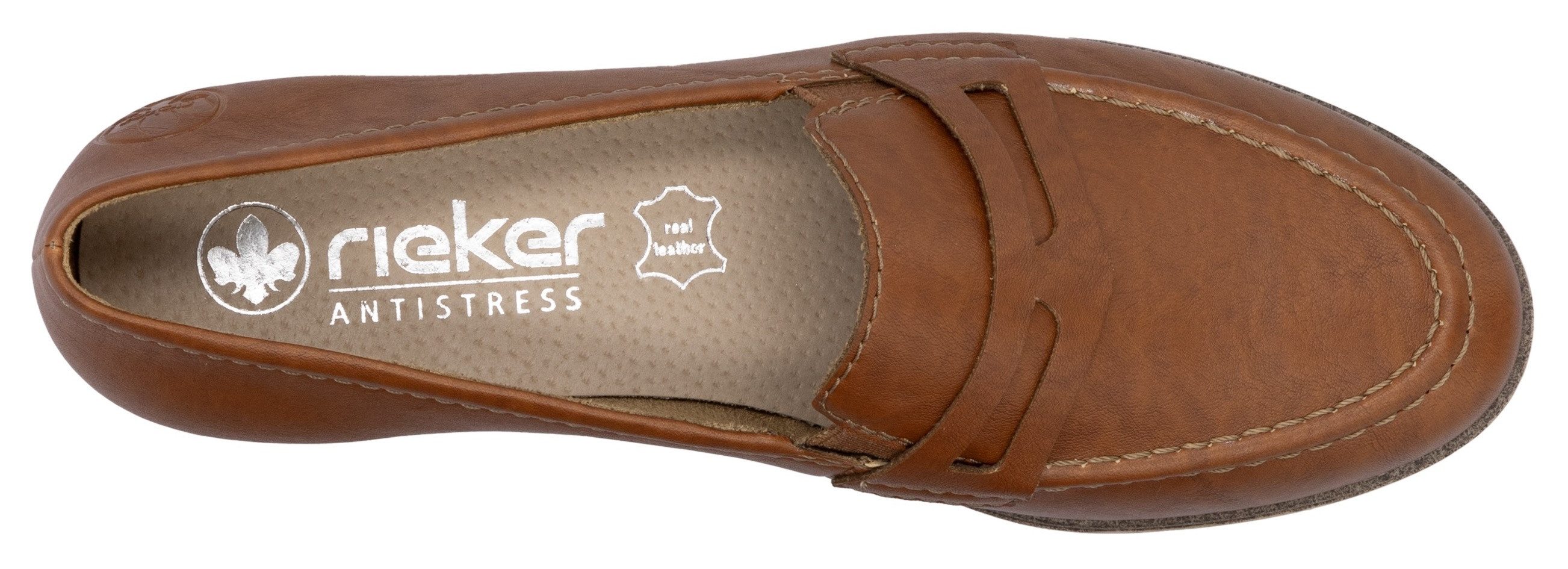Rieker Instappers Business slipper, mocassin, instapschoen met geprofileerde loopzool