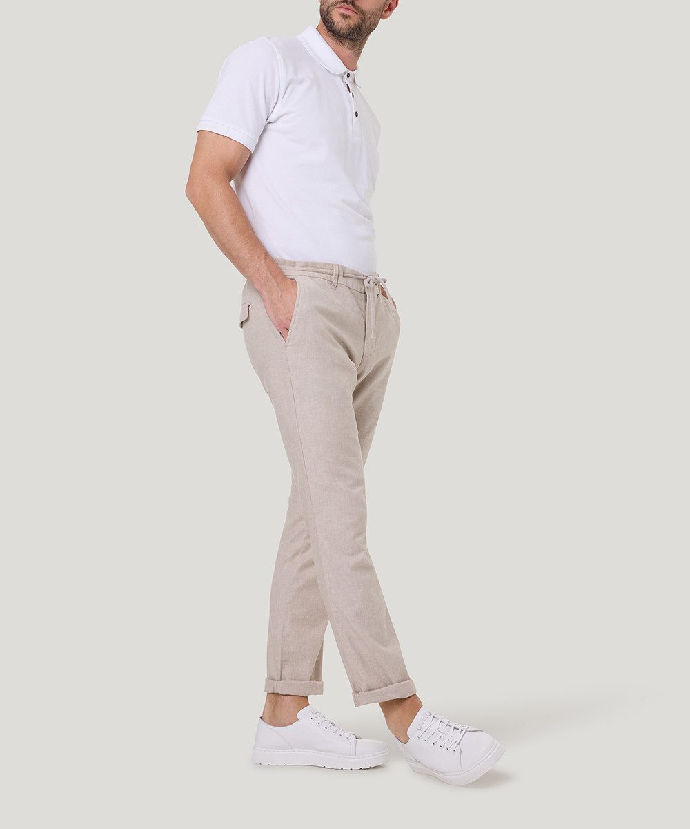 Pioneer Authentic Jeans Linnen broek ESRA Leinen met een rijgkoord