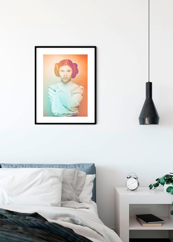 Komar Wanddecoratie Star Wars Classic iconen Color Leia Wanddecoratie voor de kinderkamer - zonder lijst (1 stuk)