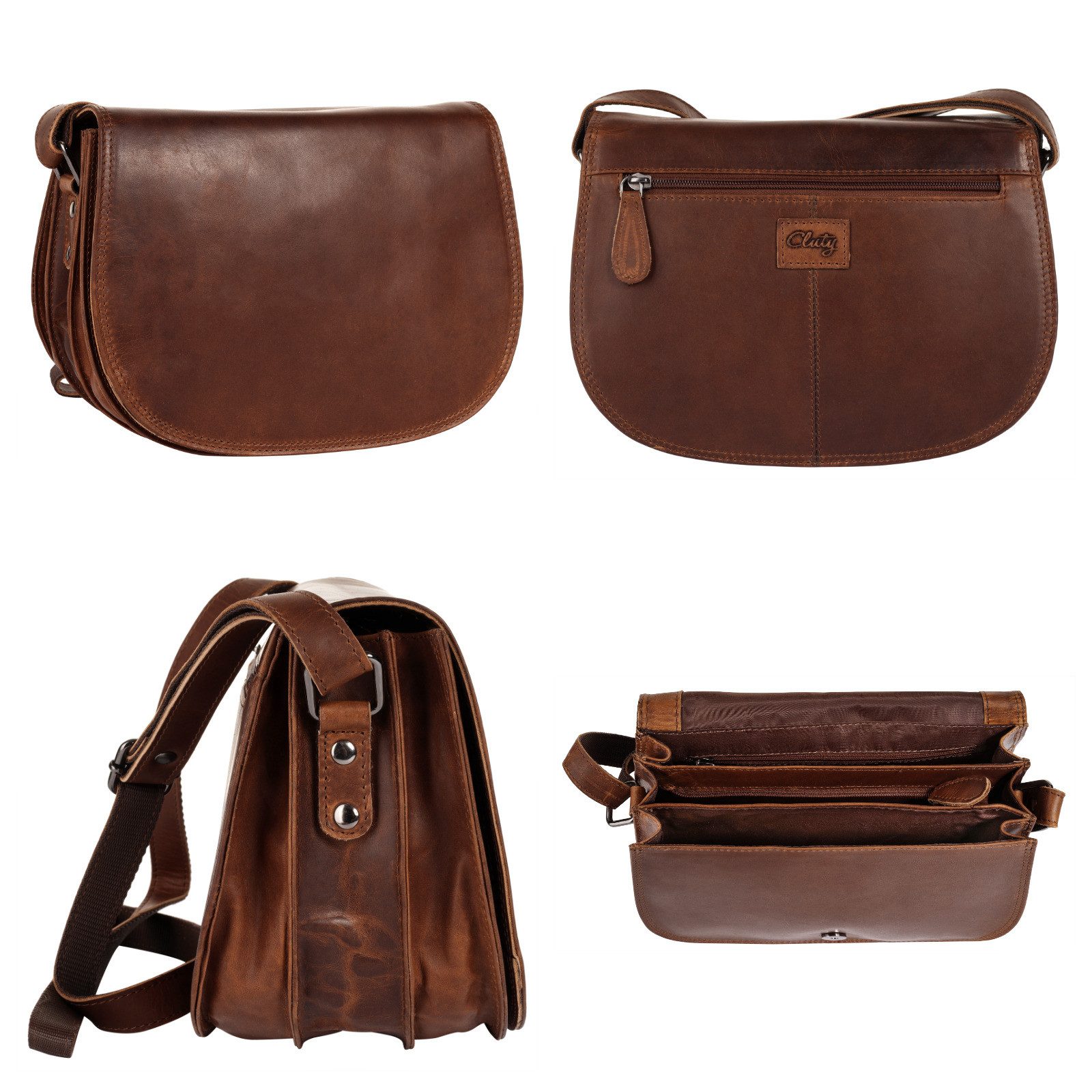 Cluty Schoudertas echt leder