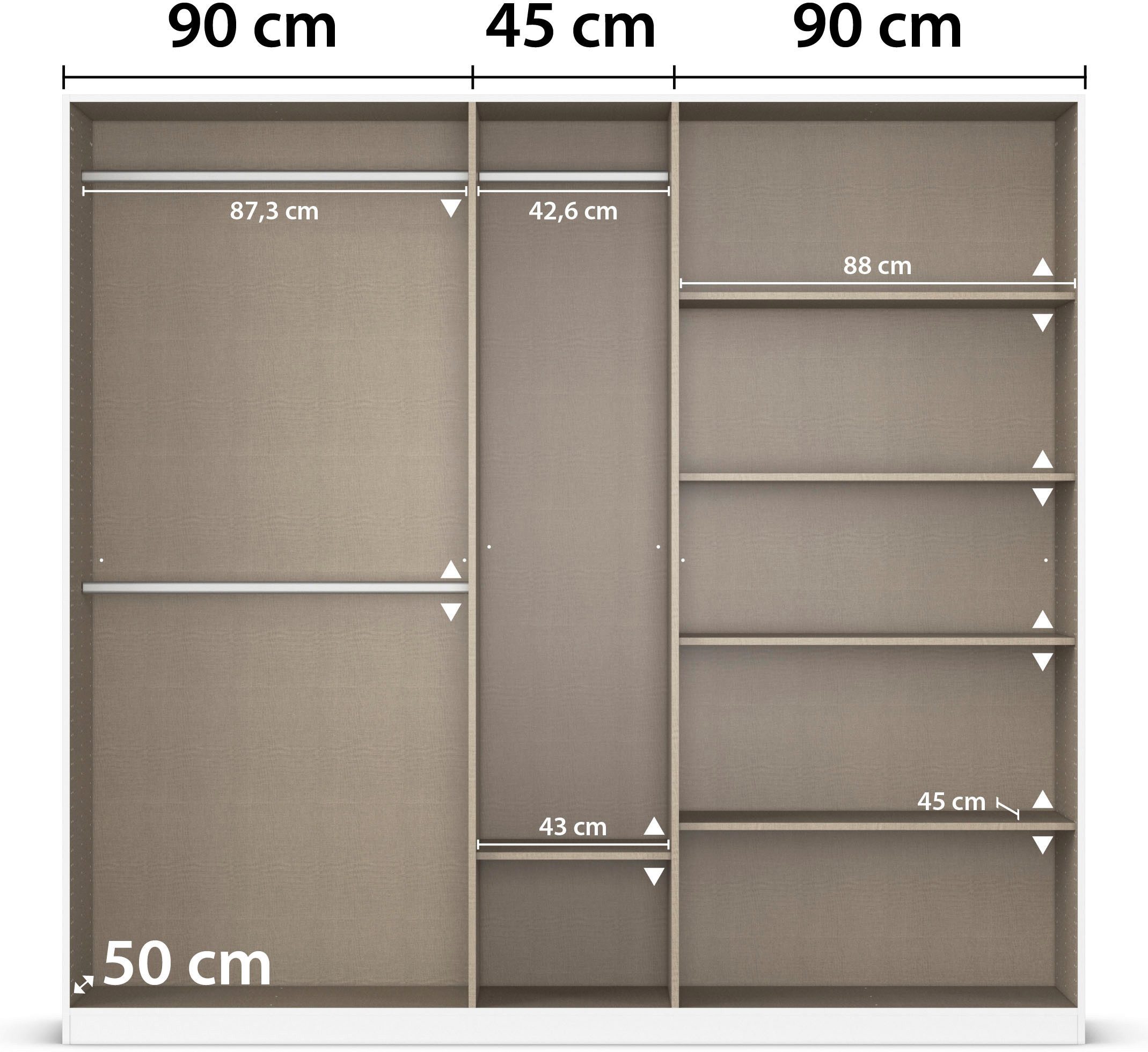 rauch Draaideurkast Kledingkasten kast garderobe AGORDO met glazen front doordachte binnenuitrusting, in 6 breedtes en 2 hoogtes made in germany
