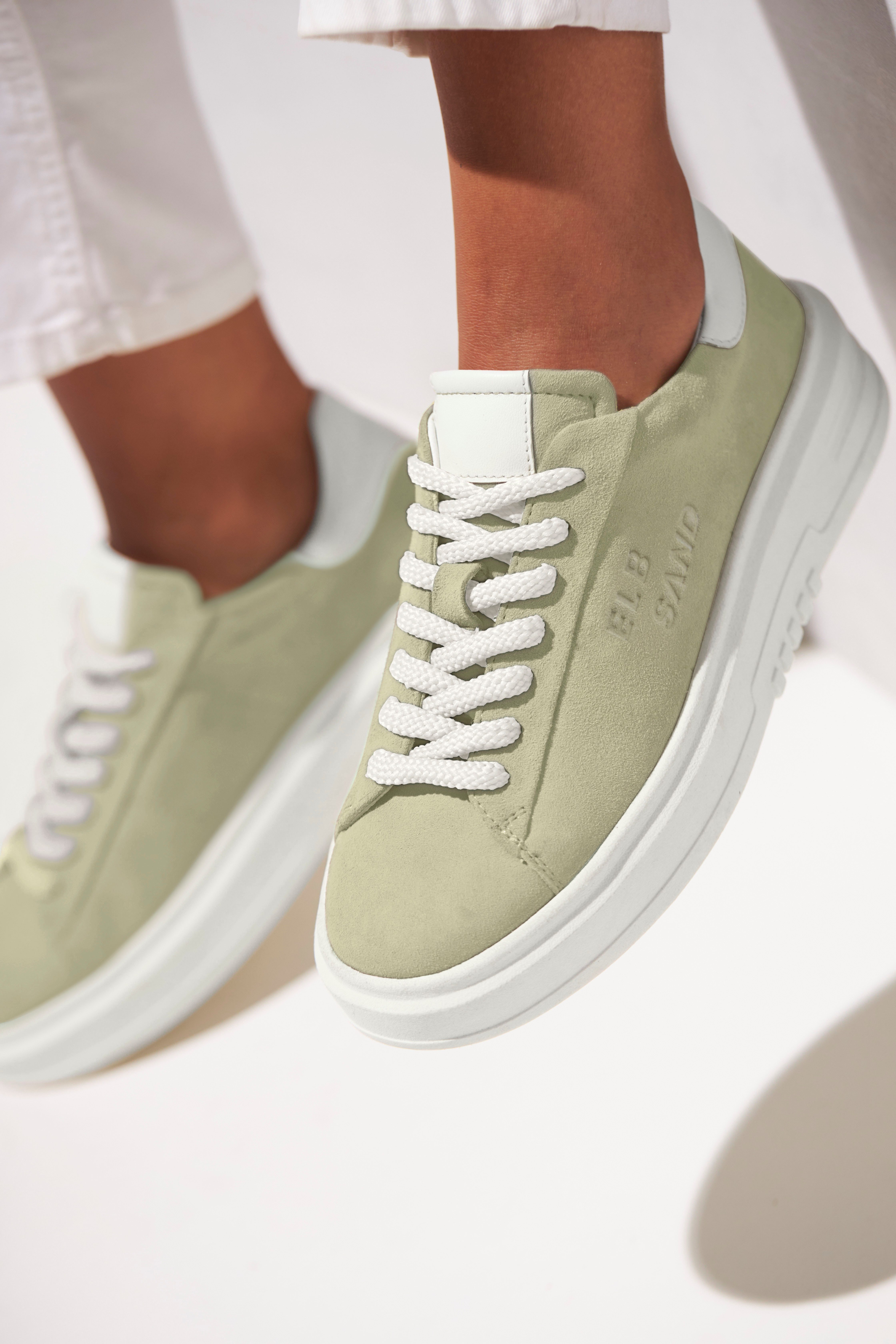 Elbsand Sneakers Veterschoen, vrijetijdsschoen van leer met modieuze plateaus zool