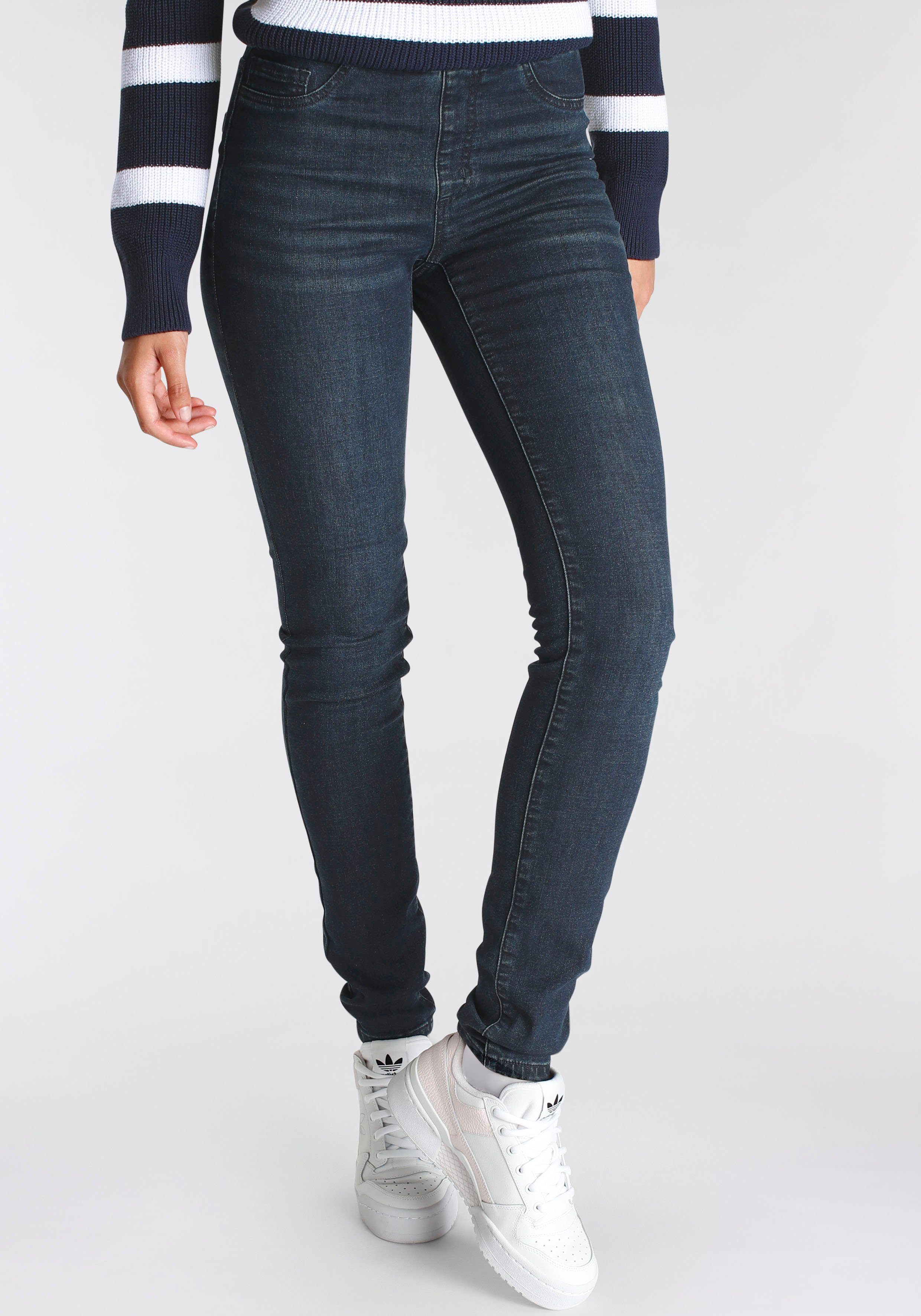 Arizona Jeggings Met een licht thermo effect extra-strak gesneden, hoge taille, met muntzakje dames jeggings maat 36 blauw