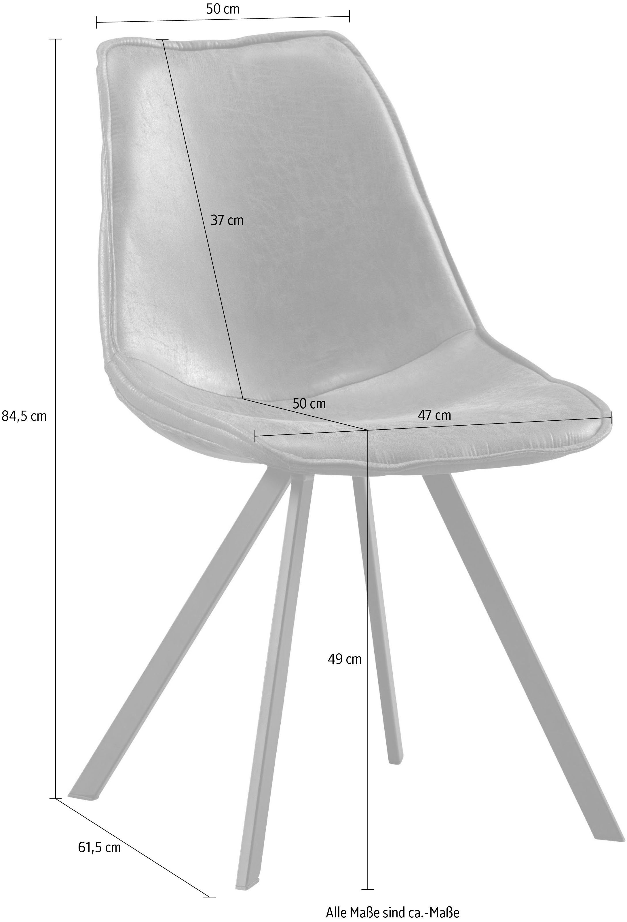 WOOOD Eetkamerstoel SVENS Waanvormig, breedte 50 cm (2 stuks)