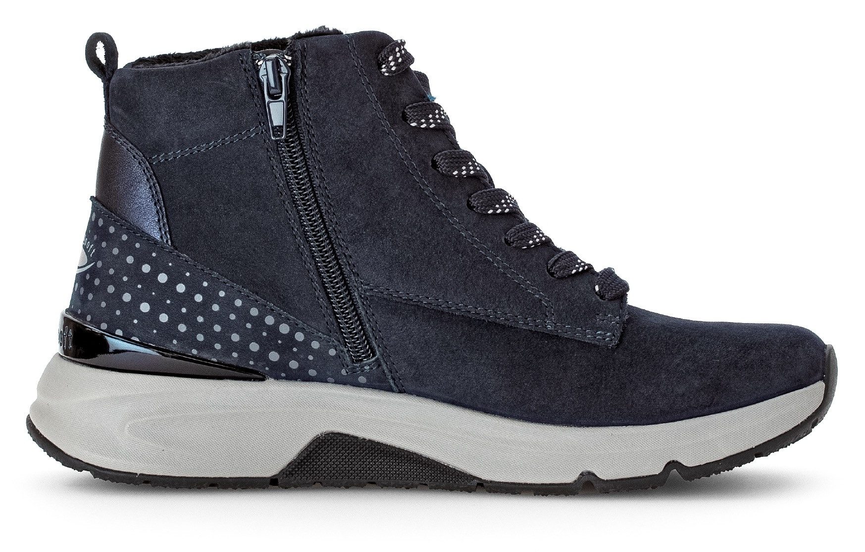 Gabor Rollingsoft Veterschoenen , sleehak, vrijetijdsschoen, high-top sneaker, label op de hiel