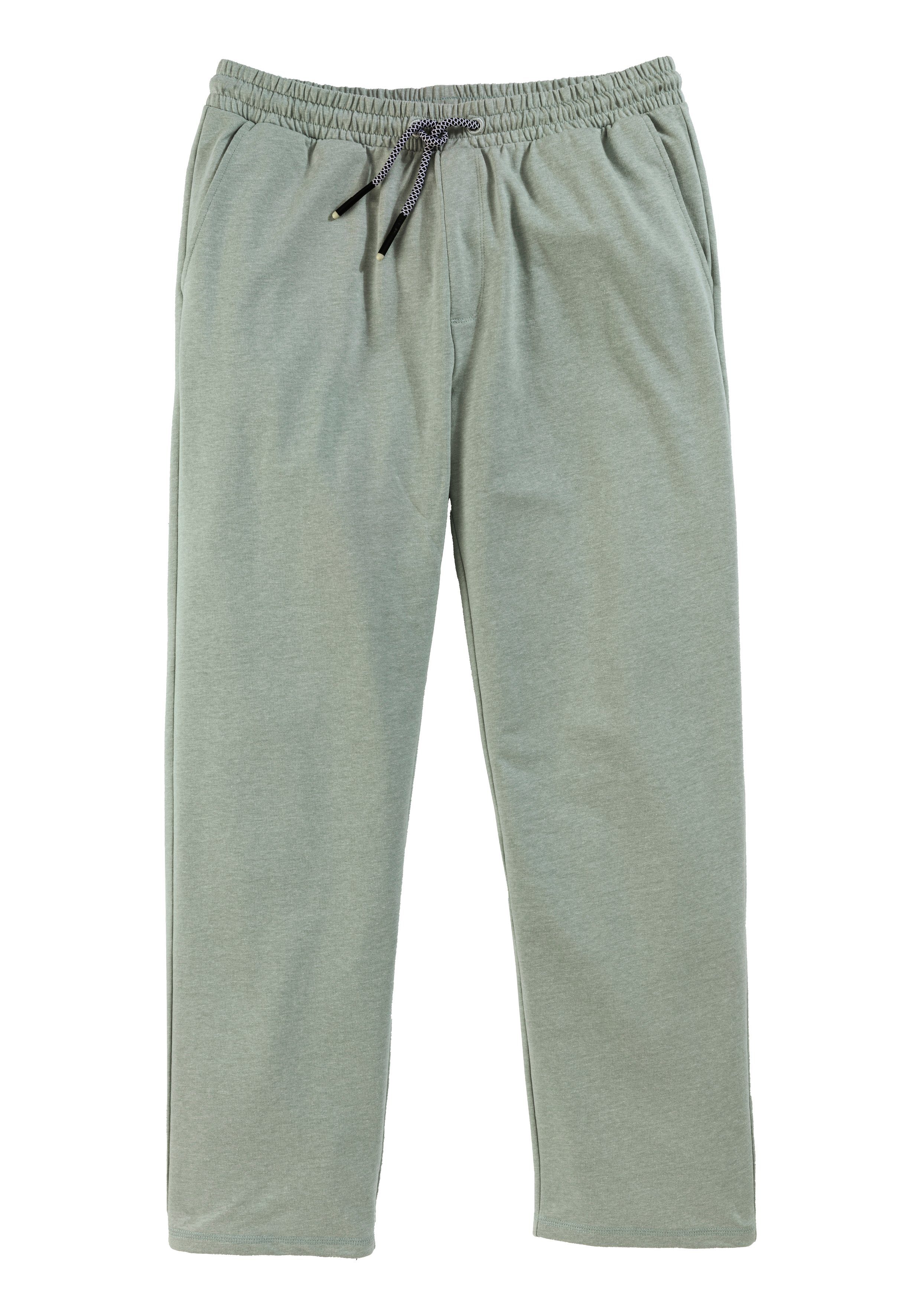 John Devin Sweatbroek Wijd model in melange-look van katoenmix